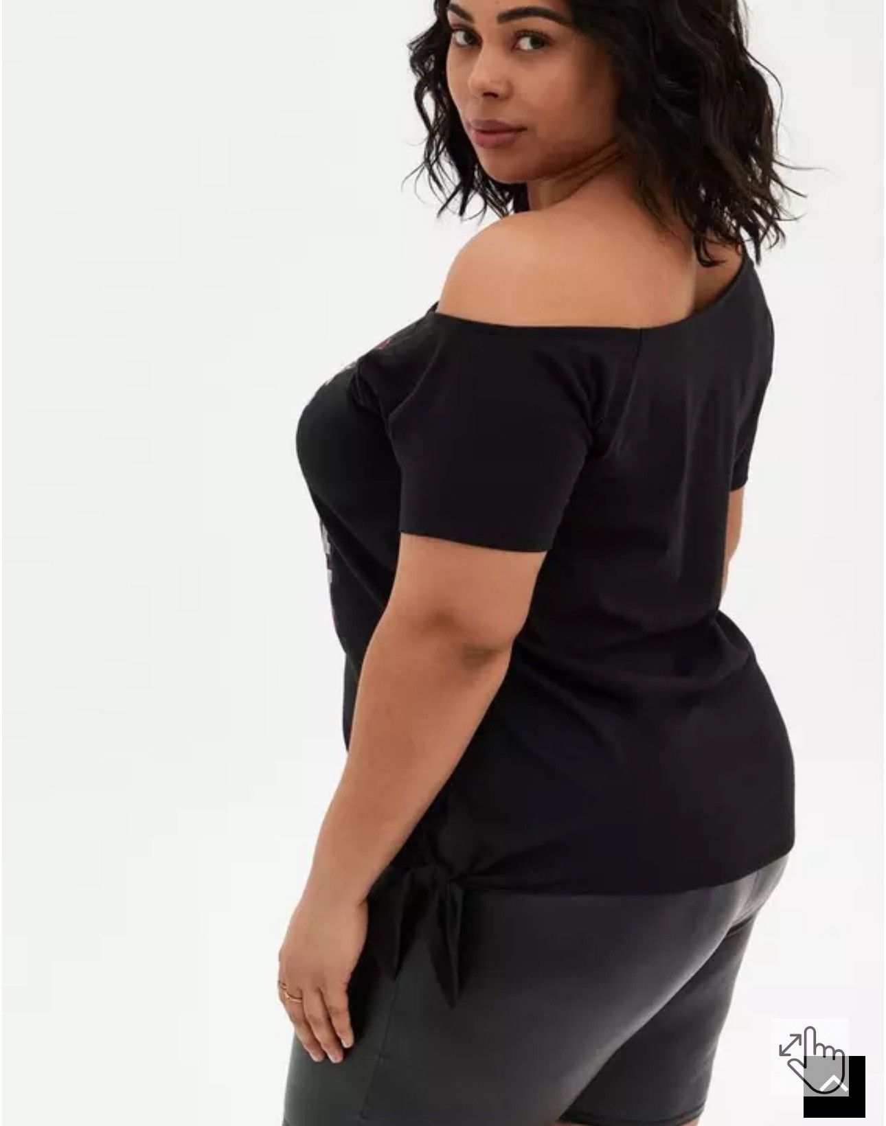Torrid Off-Shoulder Tee - Selena Black Size ONE SIZE - 3 Thumbnail