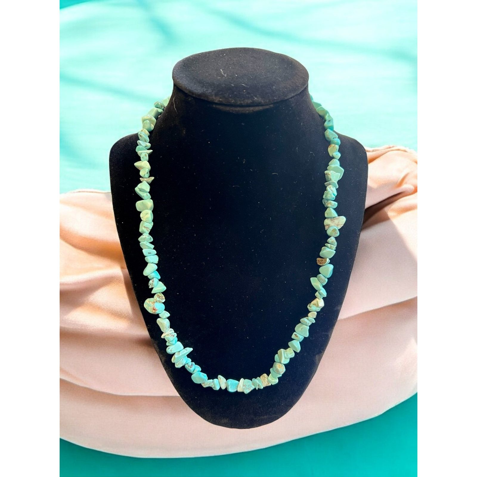 Other Turquoise Blue Howlite Chip Necklace-21''-Silver Tone Clasp Size ONE SIZE - 1 Thumbnail