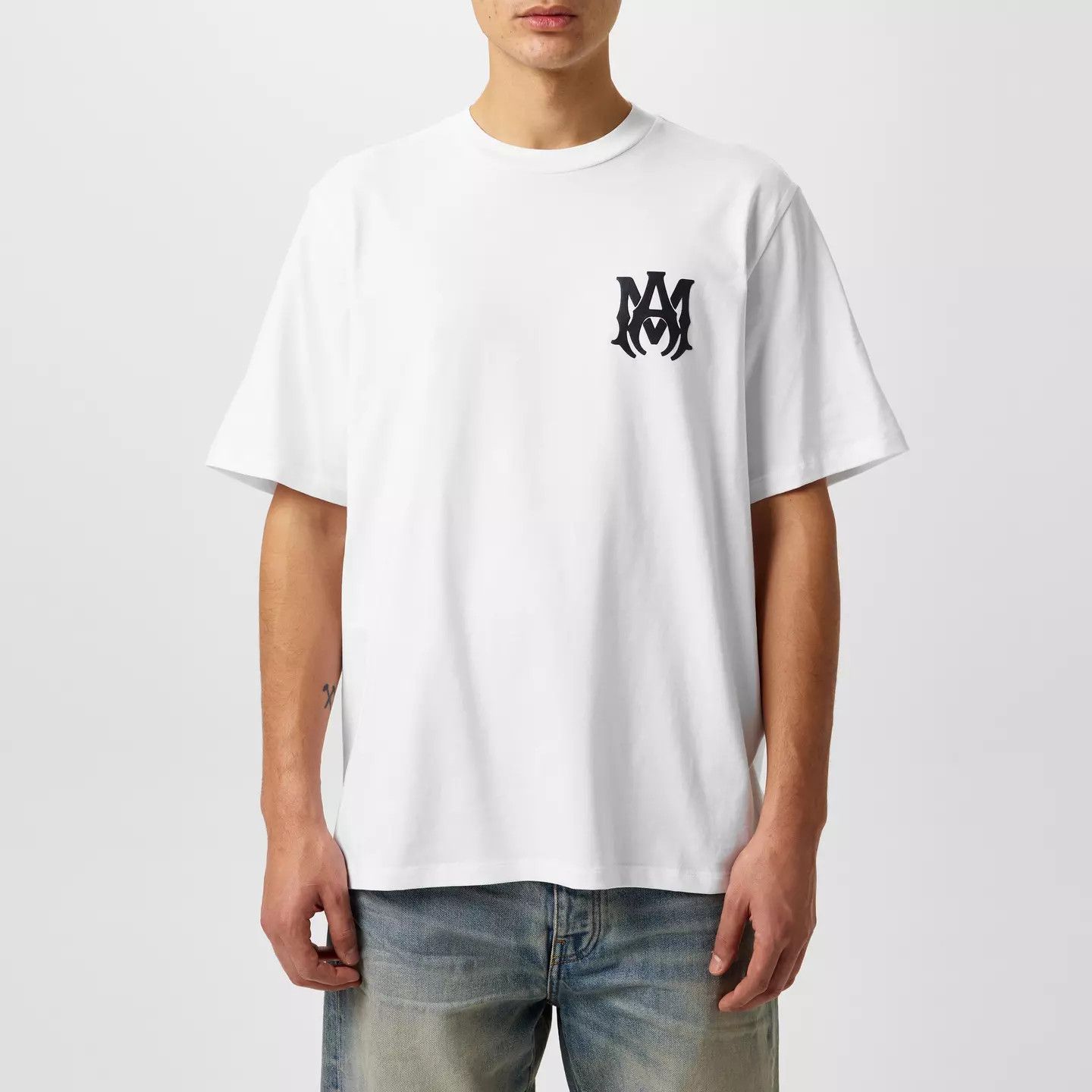 Amiri o1g2r1mq0426 Logo T-Shirt in White Size US L / EU 52-54 / 3 - 2 Thumbnail