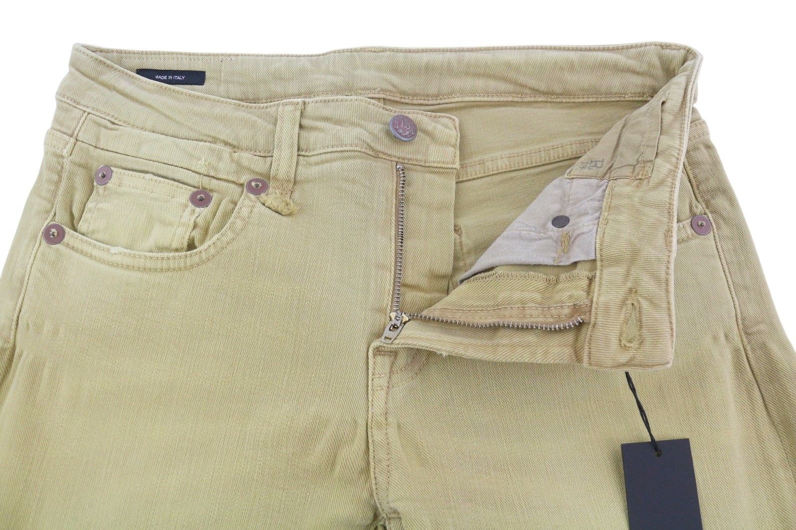 R13 BOY STRAIGHT 28 Khaki Stretch Cropped Light Ankled 86306 Size 28" / US 6 / IT 42 - 5 Thumbnail