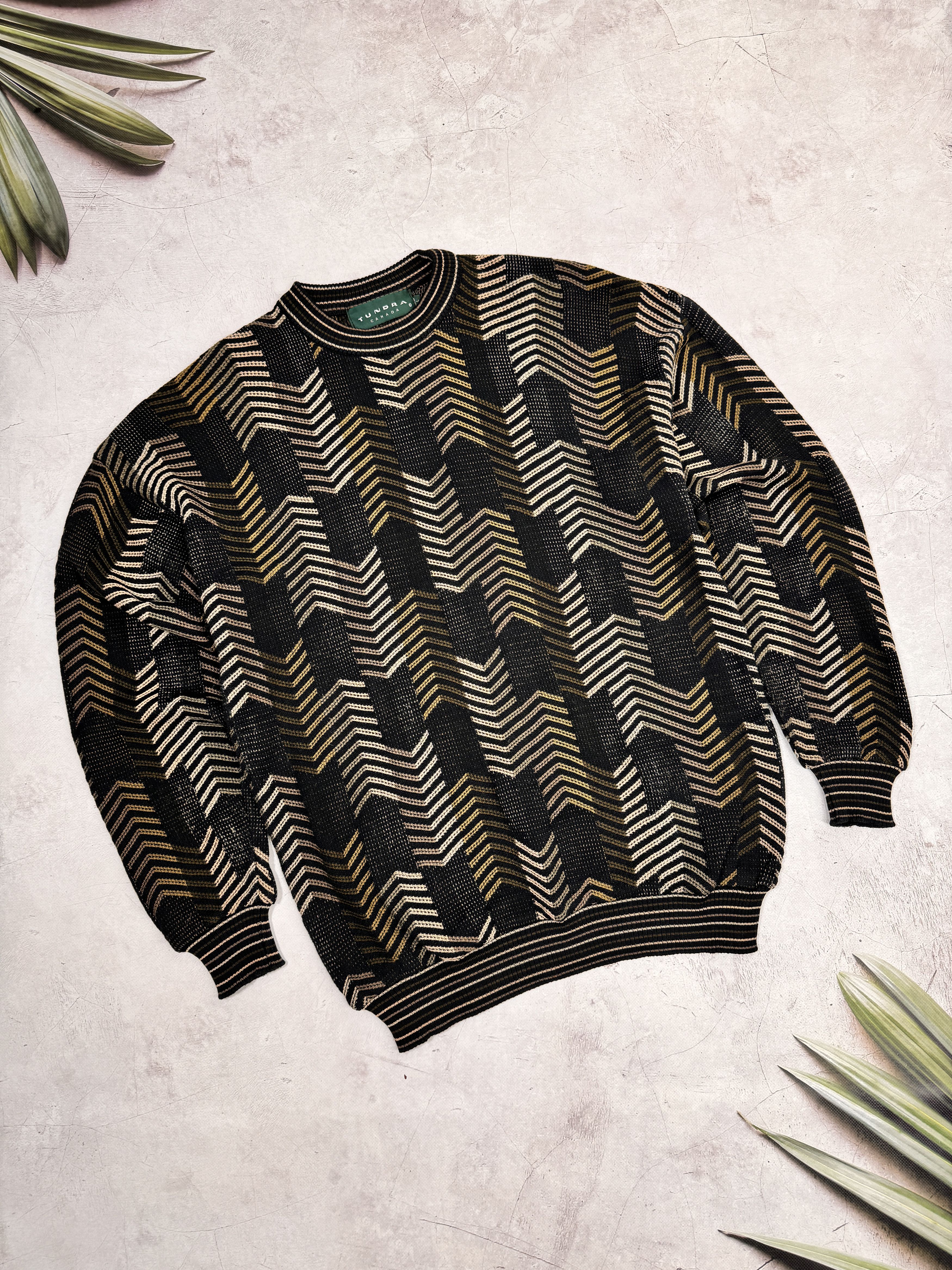Tundra Canada × Vintage Tundra Canada Sweater Cable Knit Geometric Abstraction Size US L / EU 52-54 / 3 - 2 Thumbnail