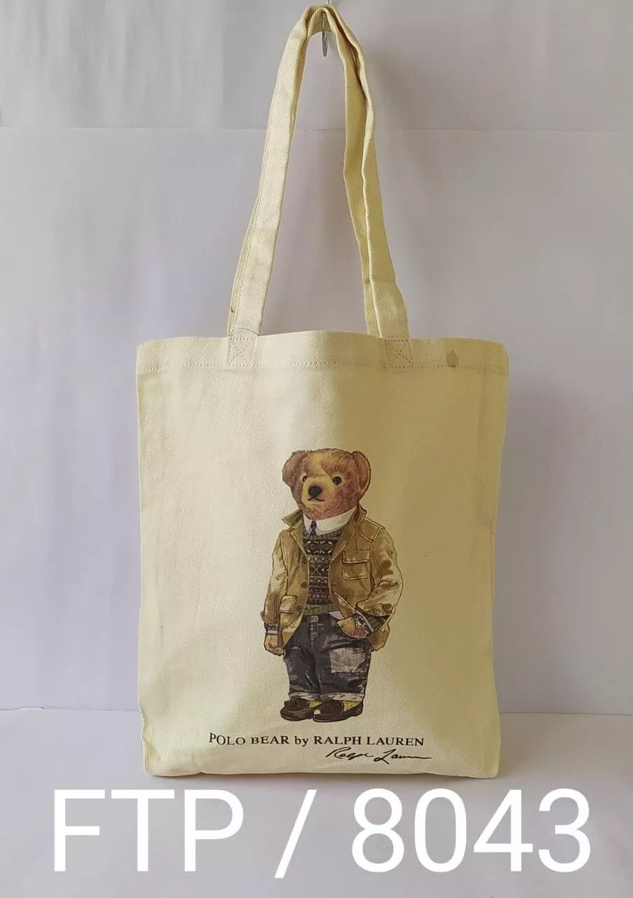 Polo Ralph Lauren Polo Ralph Lauren Polo Bear Cotton Canvas Tote Bag IFD 8043 Size ONE SIZE - 12 Thumbnail