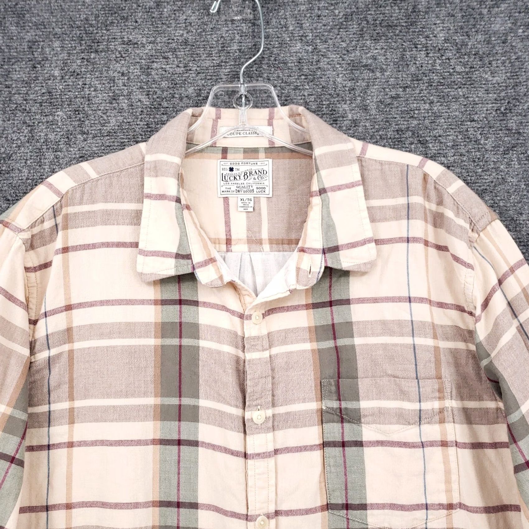 Lucky Brand Lucky Brand Shirt Mens XL Beige Button Classic Fit Long Sleeve Size US XL / EU 56 / 4 - 3 Thumbnail