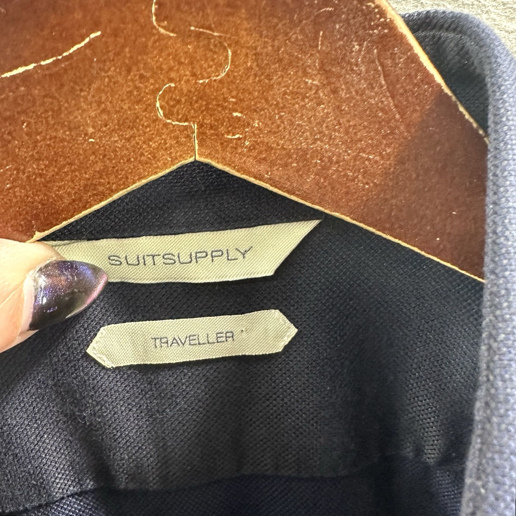 Suitsupply Suitsupply Slim Fit Dress Shirt Mens 15.5 40 Blue Solid Button Up Business Casual Size 40R - 4 Thumbnail