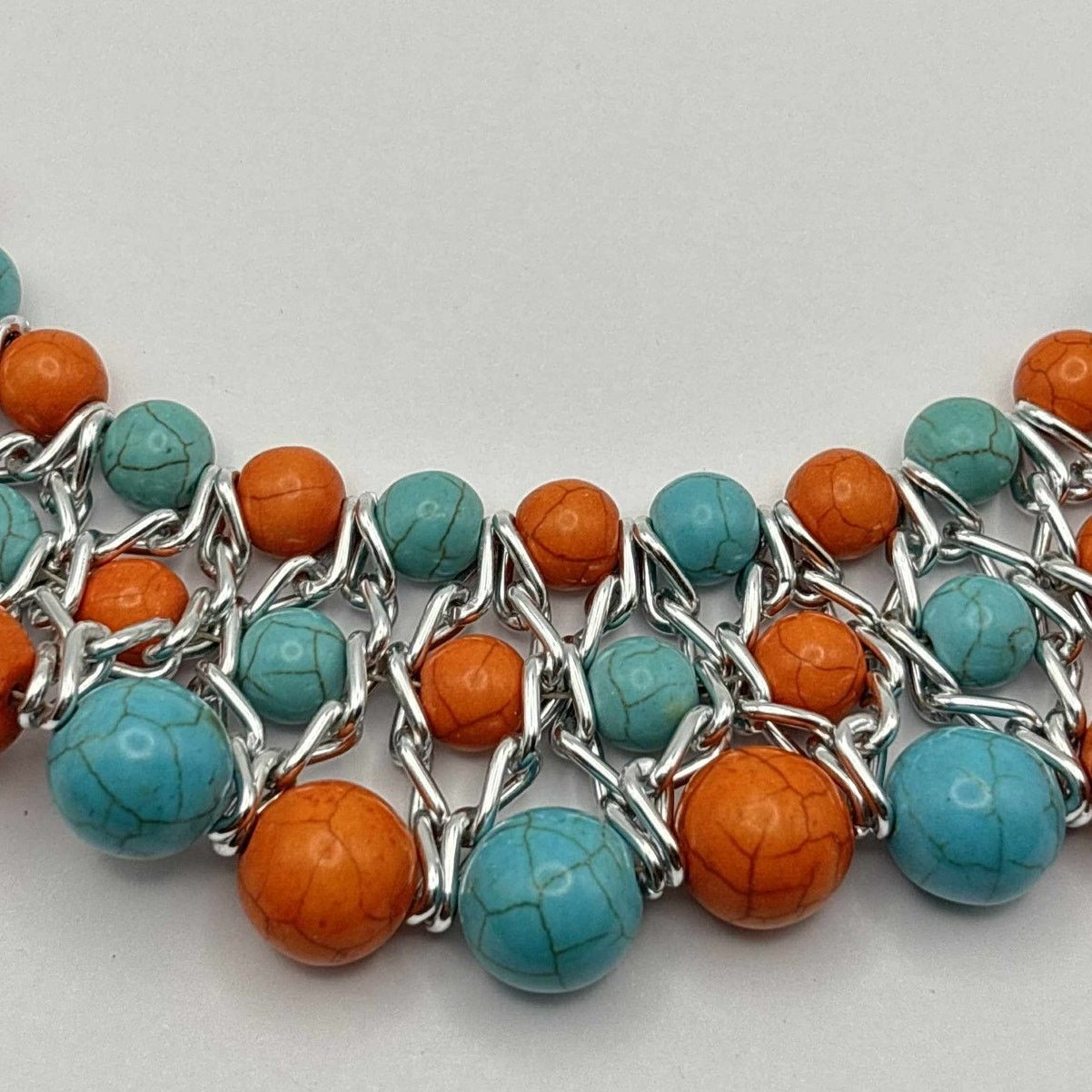 Other Turquoise & Orange Bib Necklace Size ONE SIZE - 2 Thumbnail