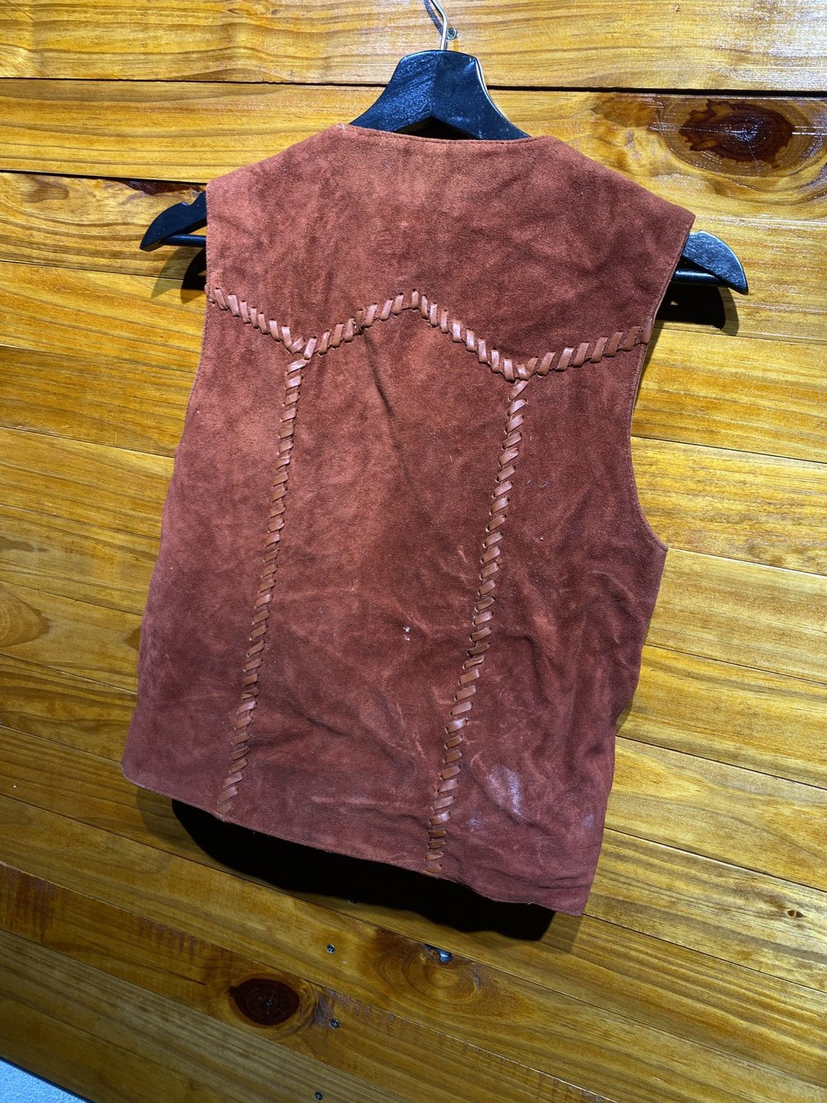Leather BELL Suede Leather Vest - Brown Western-Style Cowhide Vest Size US S / EU 44-46 / 1 - 8 Thumbnail