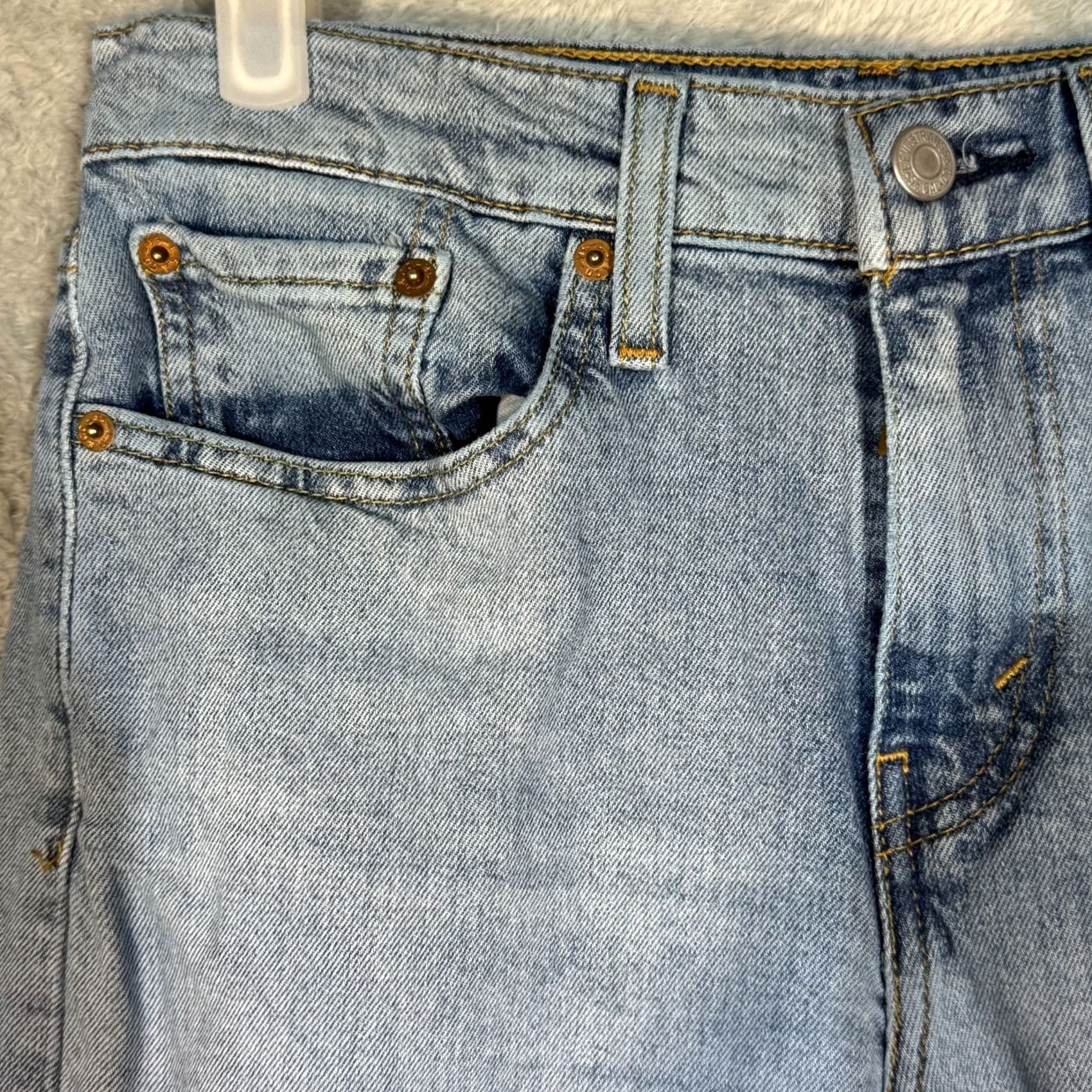 Levi's Levi’s 502 Jeans Men’s 29 x 30 Blue Stretch Denim Mid Rise Straight Levis 502 Jeans Blue Mens Straight Jeans 29x30 Size US 29 - 3 Thumbnail
