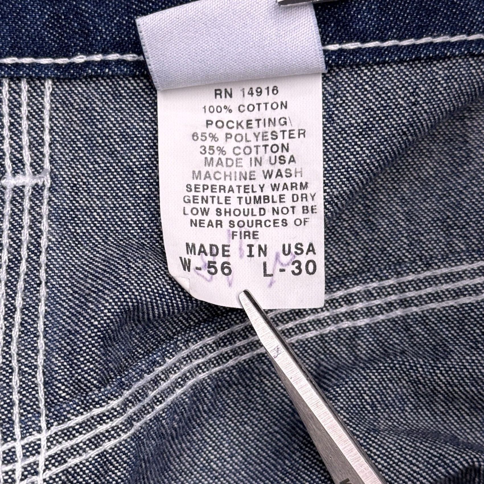 J Brand VINTAGE Pointer Brand Jeans Mens 56x30 Denim USA Made 5-Pocket Blue Cotton Straight Regular Big & Tall Mens Jeans Size US 40 / EU 56 - 7 Thumbnail