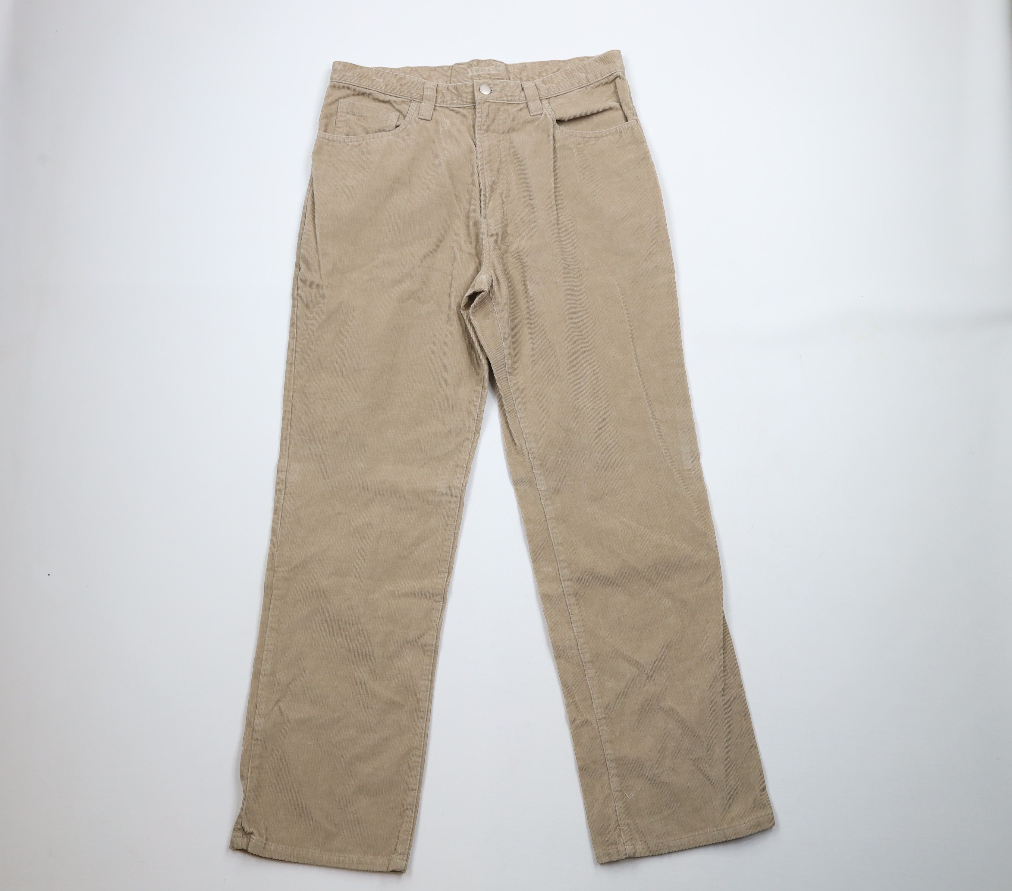 Vintage Vintage 90s Streetwear Wide Leg Corduroy Chino Pants Beige Size US 34 / EU 50 - 1 Thumbnail