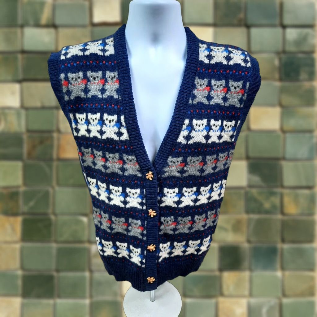 Vintage VINTAGE The Eagle's Eye Sweater Vest Size US M / EU 48-50 / 2 - 1 Thumbnail