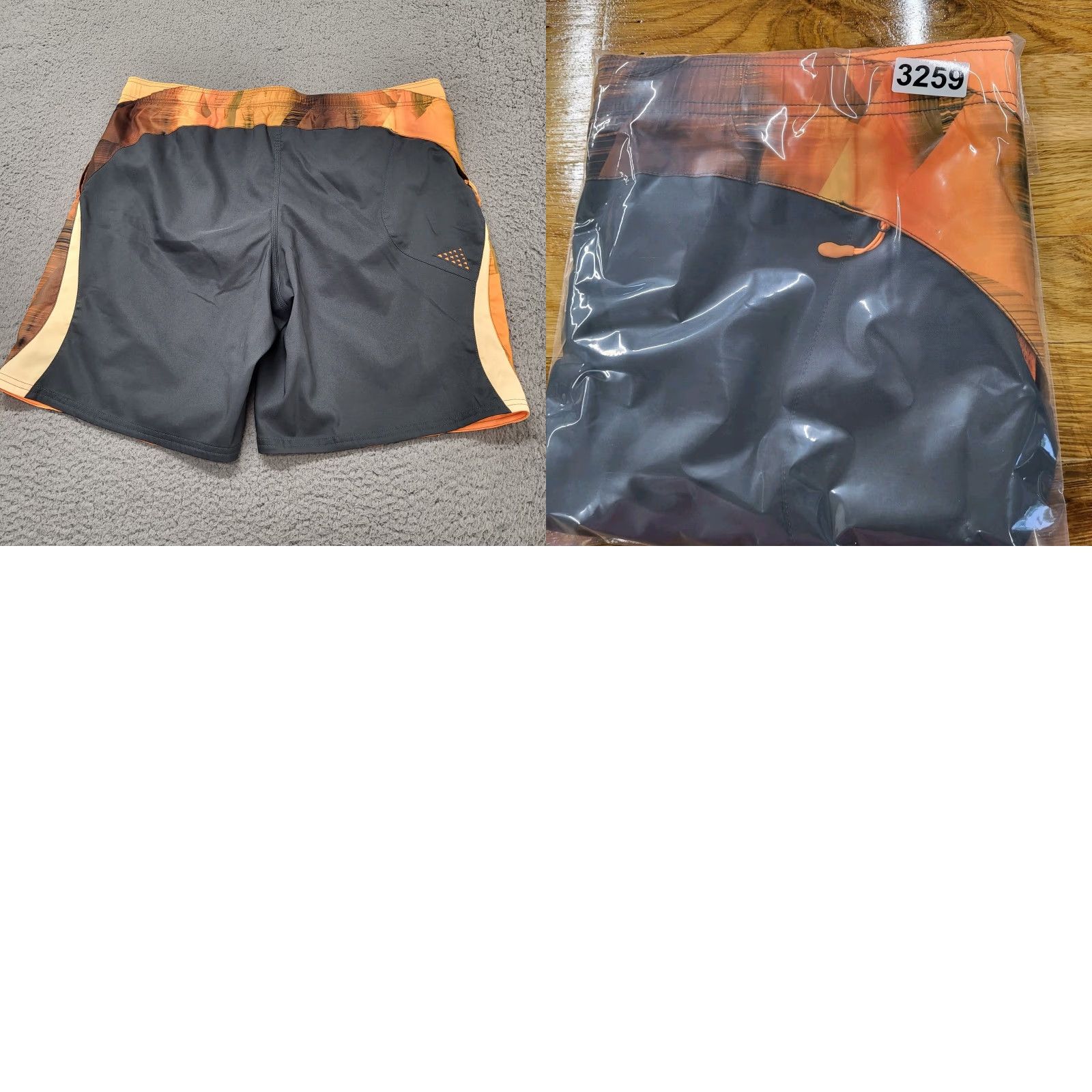 Nike Nike Swim Trunks Mens Size Medium Gray Orange Flames Board Shorts Skater Surfer Preppy Size US 31 - 9 Thumbnail