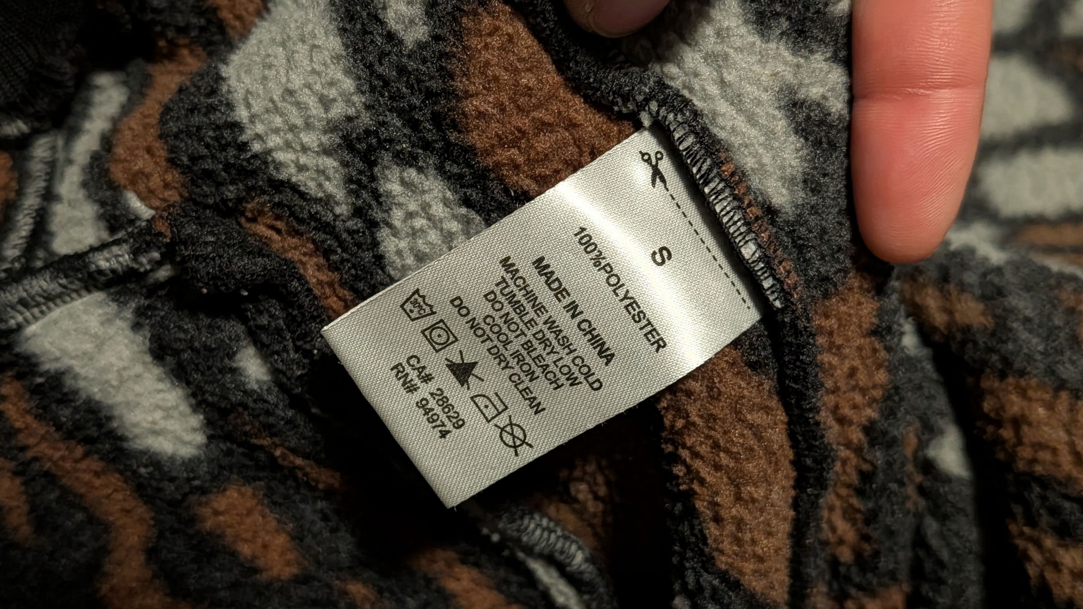 Stussy Stüssy Tree Bark Fleece Jacket in the brown colorway. Size US S / EU 44-46 / 1 - 10 Thumbnail