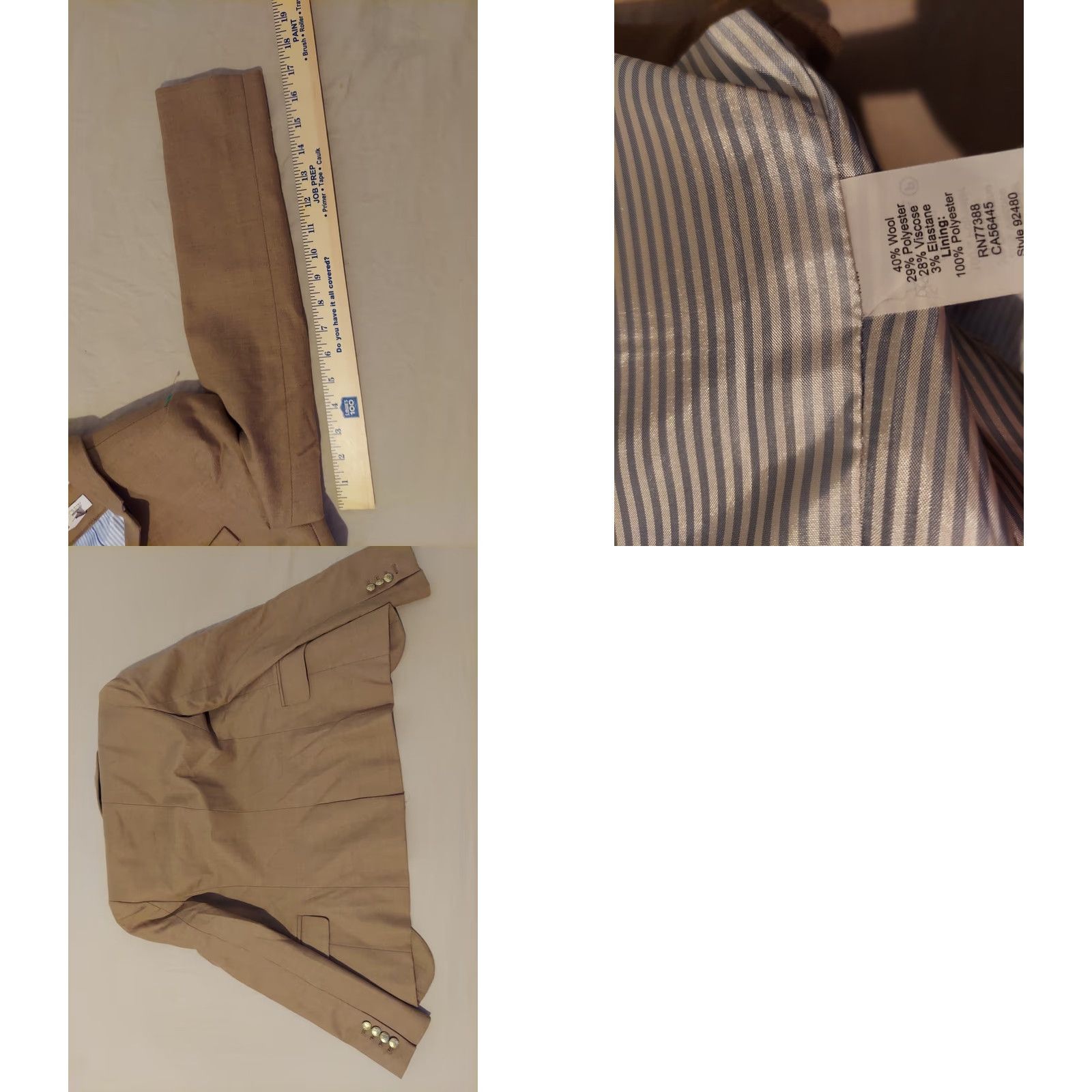 J.Crew Womens J.Crew Blazer Wool Beige 0 XS? Size XS / US 0-2 / IT 36-38 - 8 Thumbnail