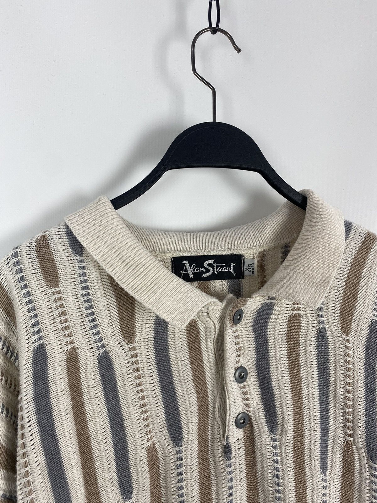 Vintage 1990’s Vintage Alan Stuart Cable Knit Pattern Sweater Size US XL / EU 56 / 4 - 2 Thumbnail