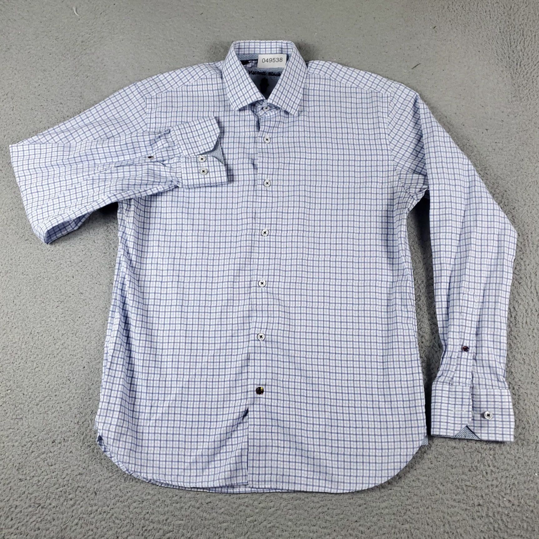 Luchiano Visconti Luchiano Visconti Shirt Mens M Blue Plaid Button-Up Long Sleeve Cotton Casual Size US M / EU 48-50 / 2 - 2 Thumbnail