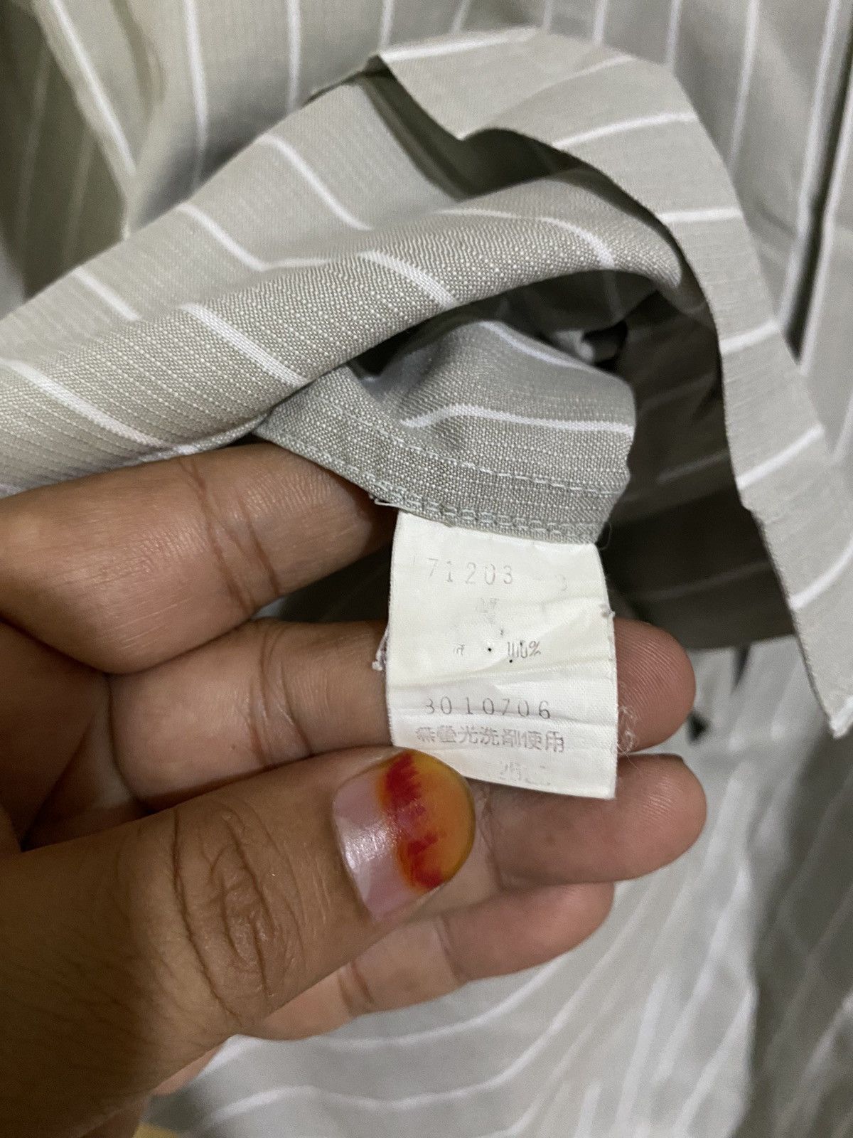 Issey Miyake × Japanese Brand × Vintage Vintage issey miyake hidden pocket stripe button up Size US L / EU 52-54 / 3 - 10 Thumbnail