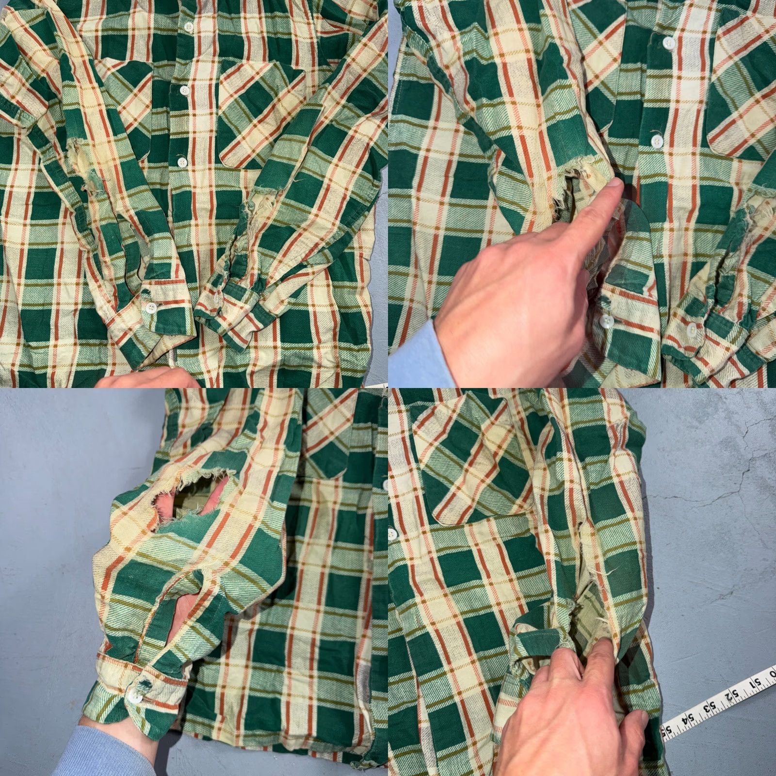 Vintage VINTAGE 60s Towncraft Button-Front Green Cotton Shirt Plaid Rockabilly Casual Men's Small Size US S / EU 44-46 / 1 - 8 Thumbnail