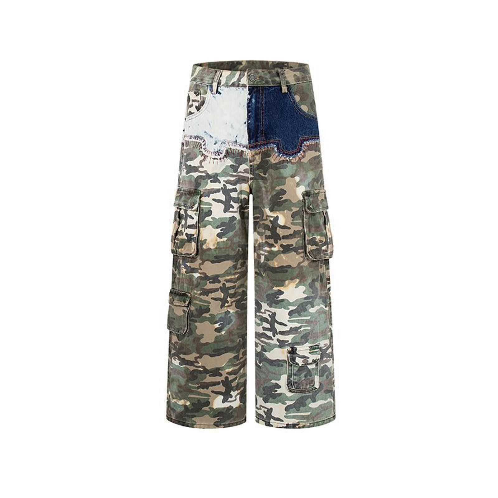 Other Camo Patchwork Casual Pants Wide-Leg Trousers Size US 32 / EU 48 - 1 Thumbnail