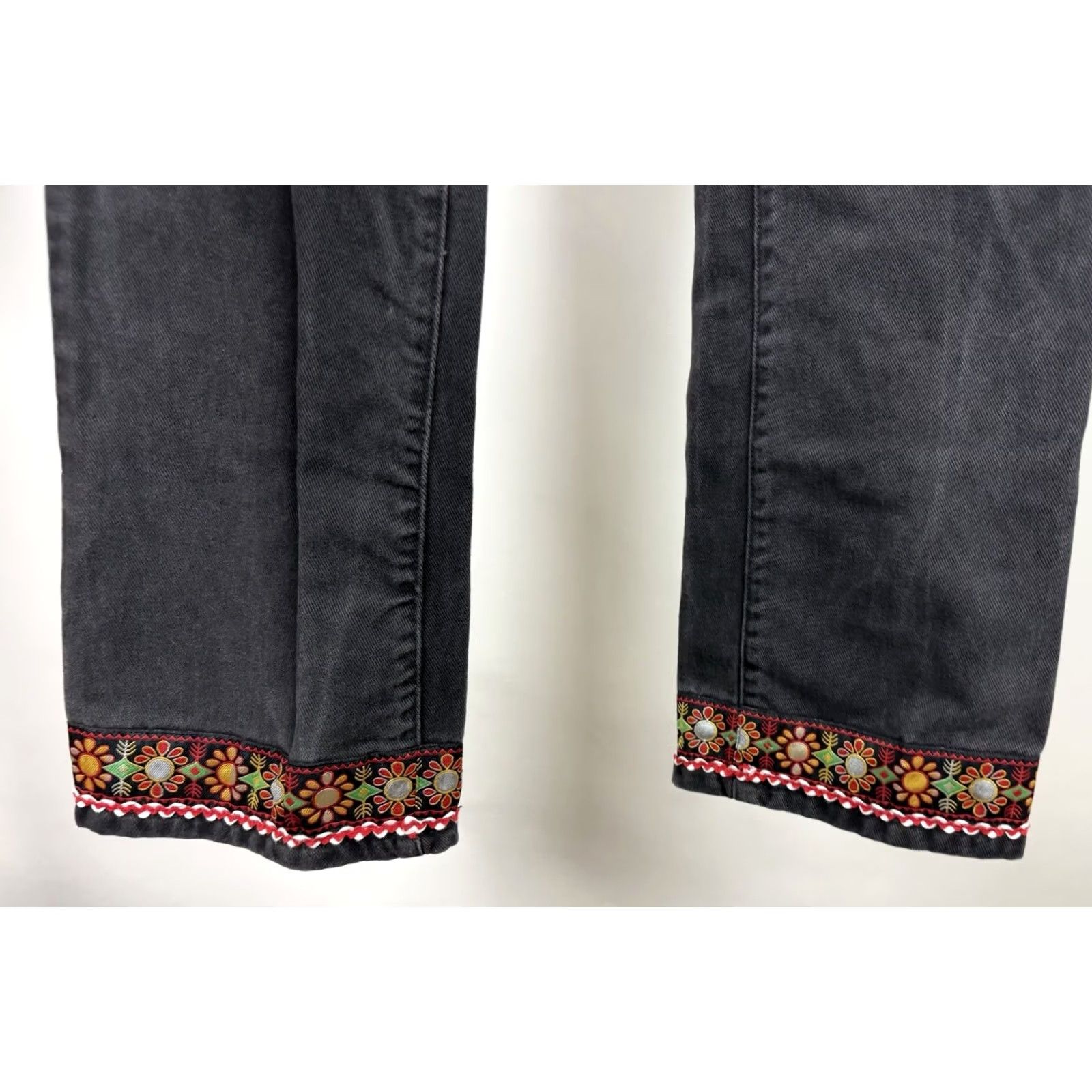Vintage VINTAGE Bongo Jeans Womens Bootcut 29x31 Black Denim Ribbon Trim 90s Vintage Women Jeans MensWomens Size 29" - 2 Thumbnail