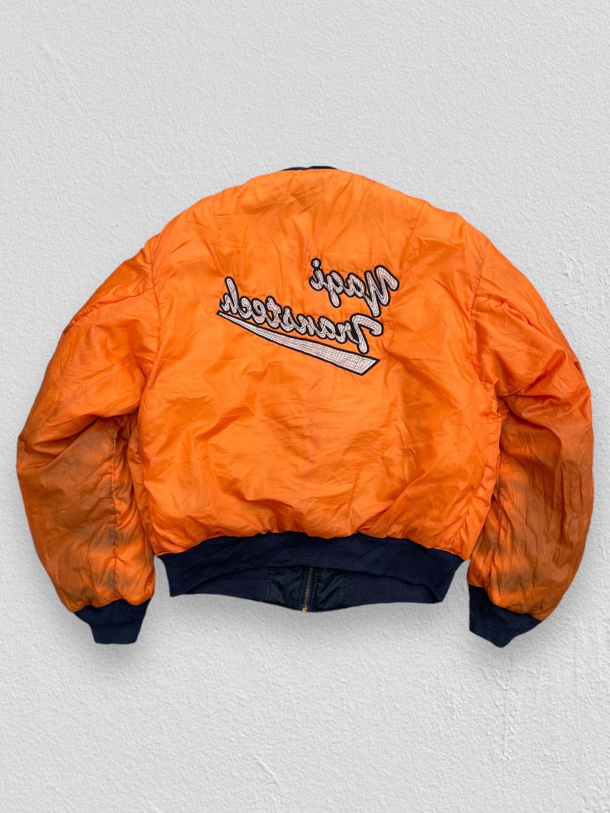 Vintage 🔥Vintage Japanese Brand MA-1 Embroidered Logo Bomber Jacket Size US L / EU 52-54 / 3 - 3 Thumbnail