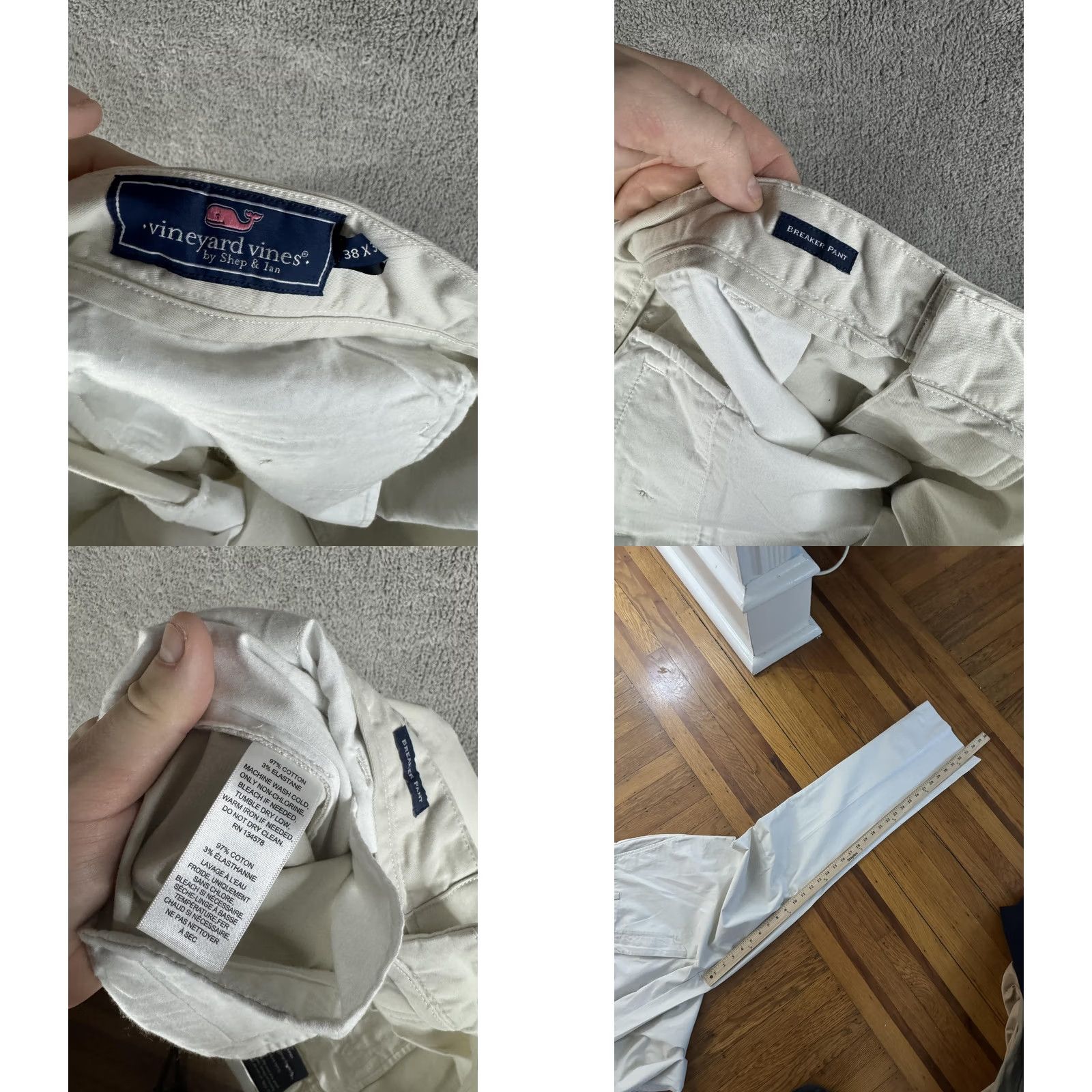 Vineyard Vines Vineyard Vines Pants Mens 38x34 Stone Stretch Breaker Chino Flat Front Casual Size US 38 / EU 54 - 10 Thumbnail