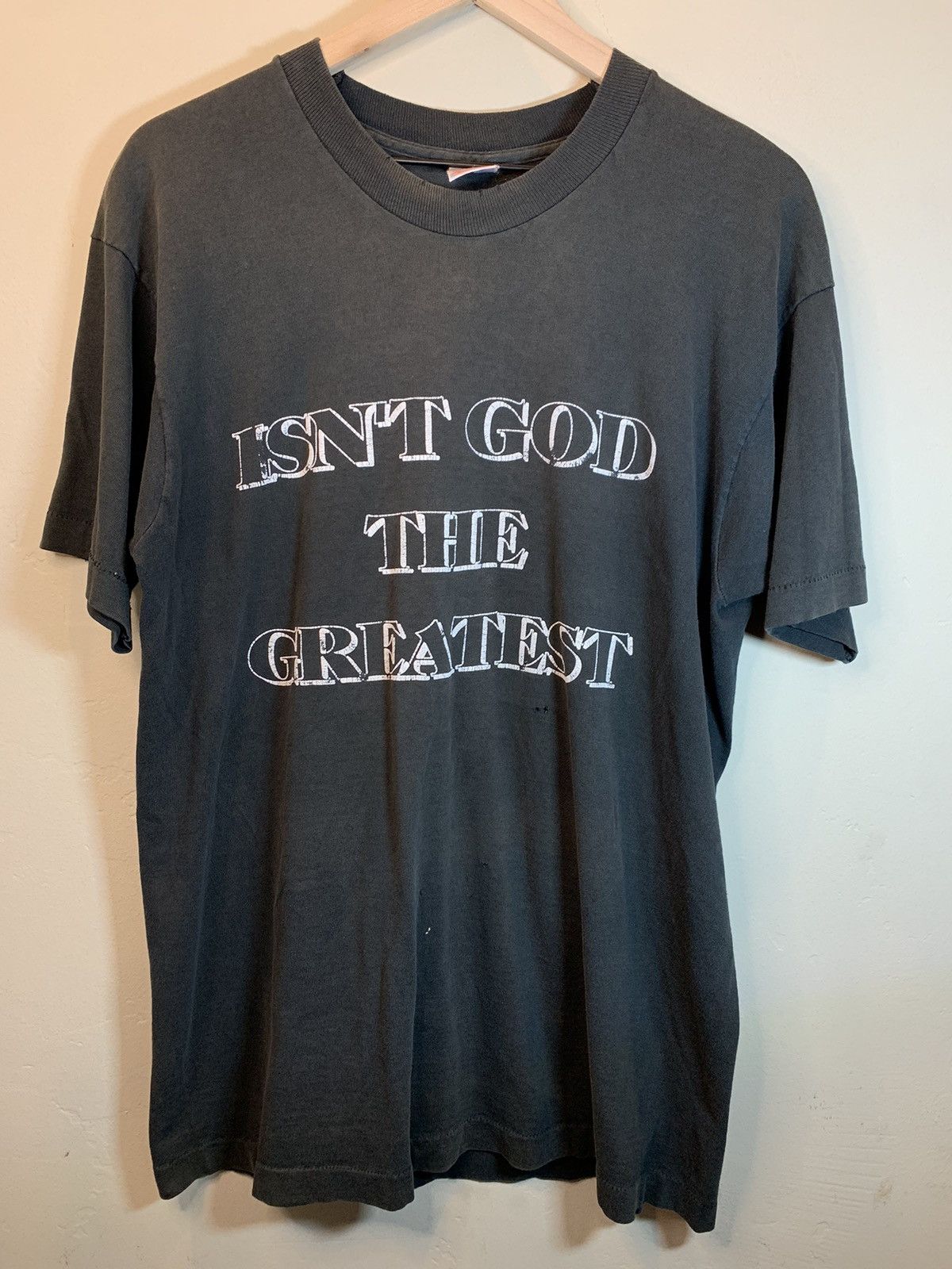 Vintage RARE Vintage 90’s Isn’t God The Greatest Single Stitch Shirt Size US L / EU 52-54 / 3 - 1 Thumbnail
