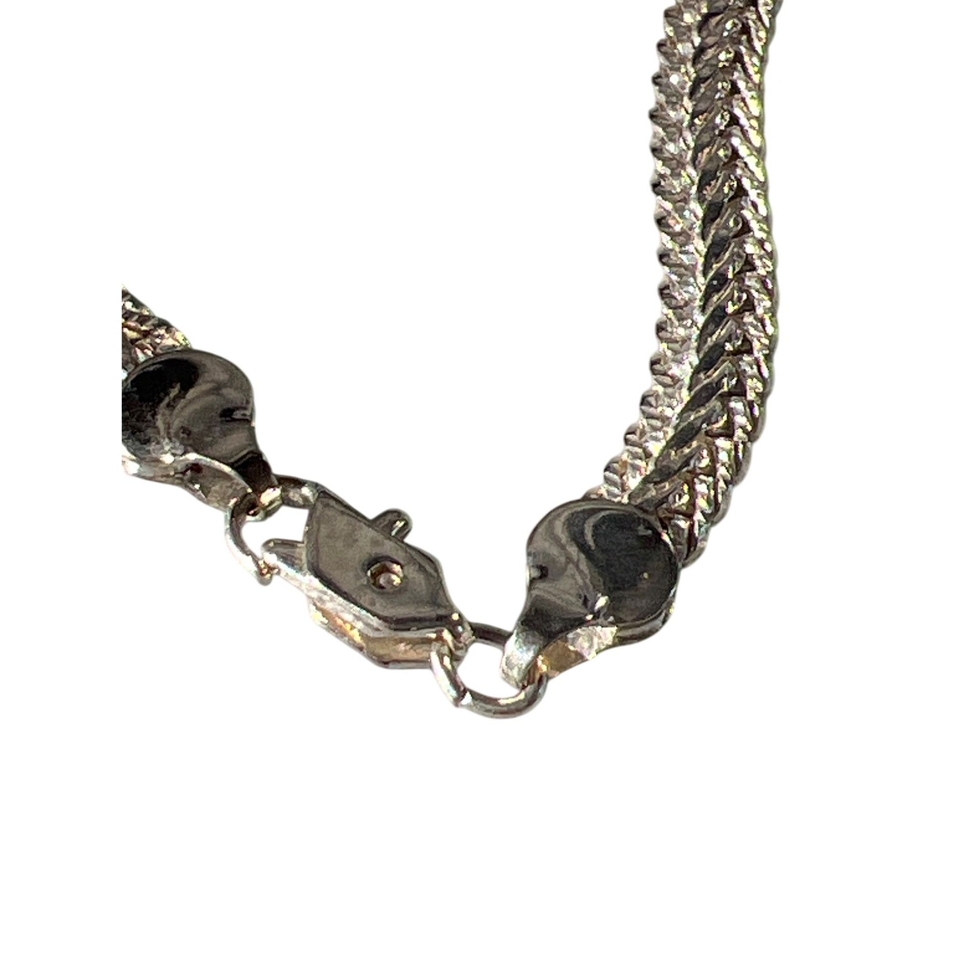 Other Vintage Silver Tone Thick Chain Necklace .25" Wide 23" Long Size ONE SIZE - 3 Thumbnail