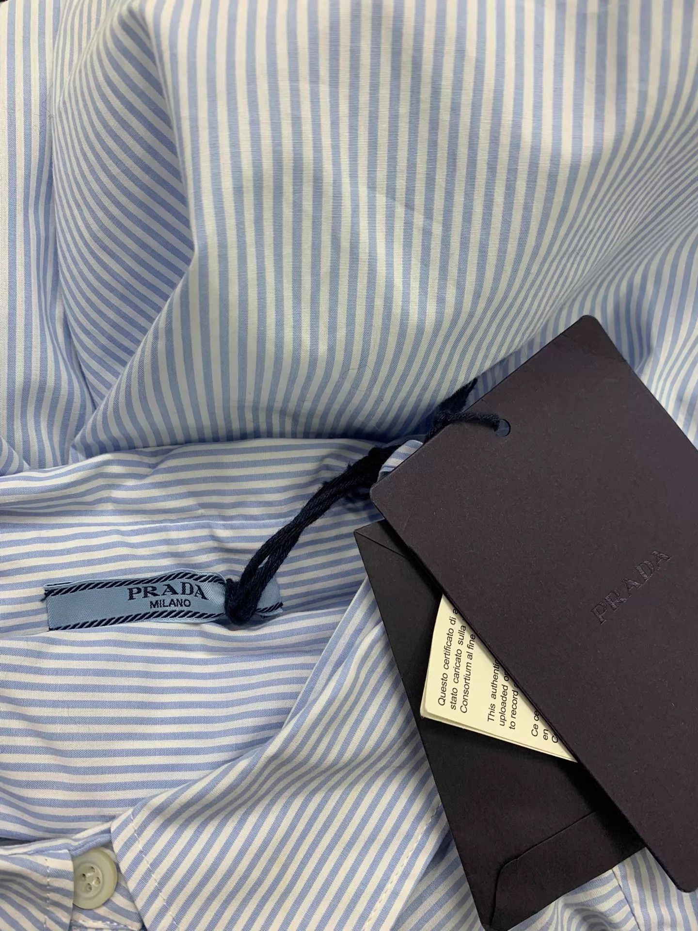 Prada Prada blue white stripe pin shirt 38 new w/ tags Size XS / US 0-2 / IT 36-38 - 4 Thumbnail