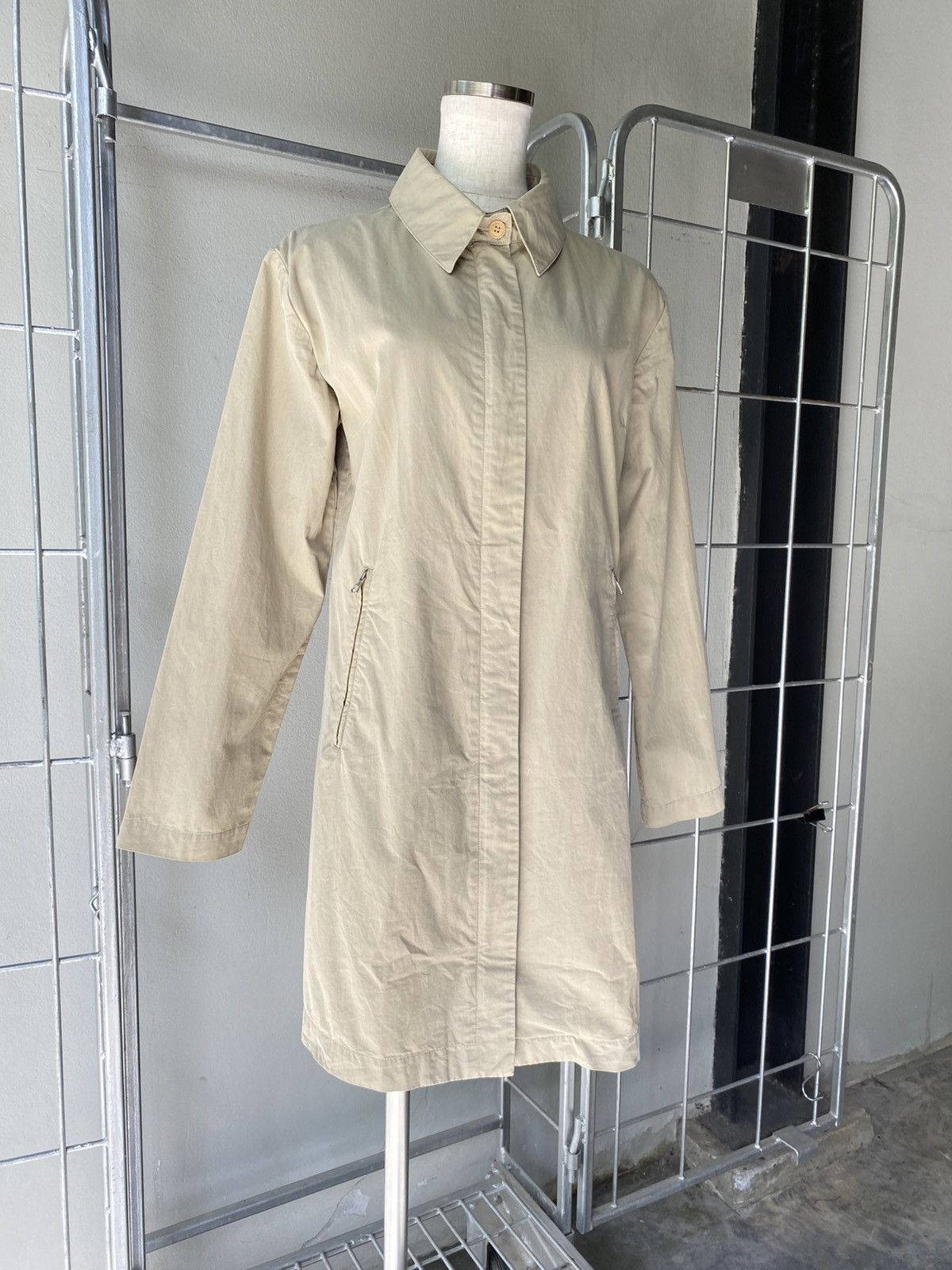 Moncler MONCLER Beige Button-Up Long Coat with Pockets Size ONE SIZE - 8 Thumbnail