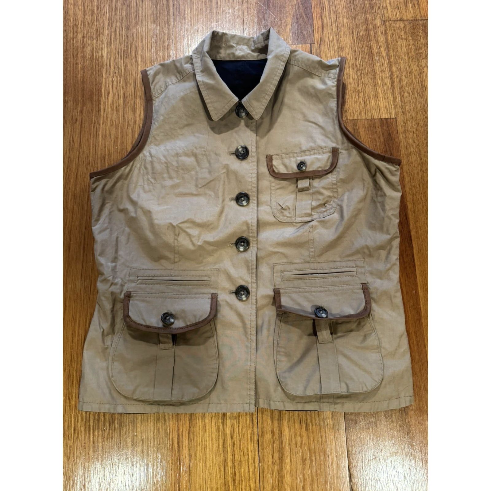 Ralph Lauren Ralph Lauren Tangiers Reversible Field Vest Khaki/Black P/L Women Vest Small Petite Size P/L Vintage No Size S / US 4 / IT 40 - 2 Thumbnail