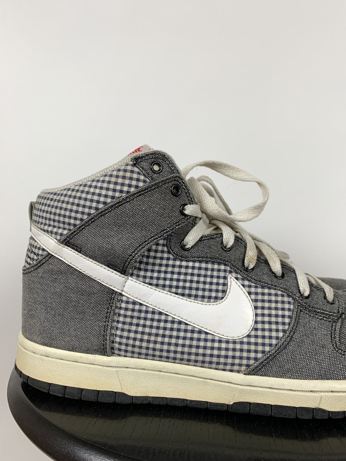 Nike Rare Nike High Dunk Checkered Denim Sneakers Size US 11 / EU 44 - 14 Thumbnail