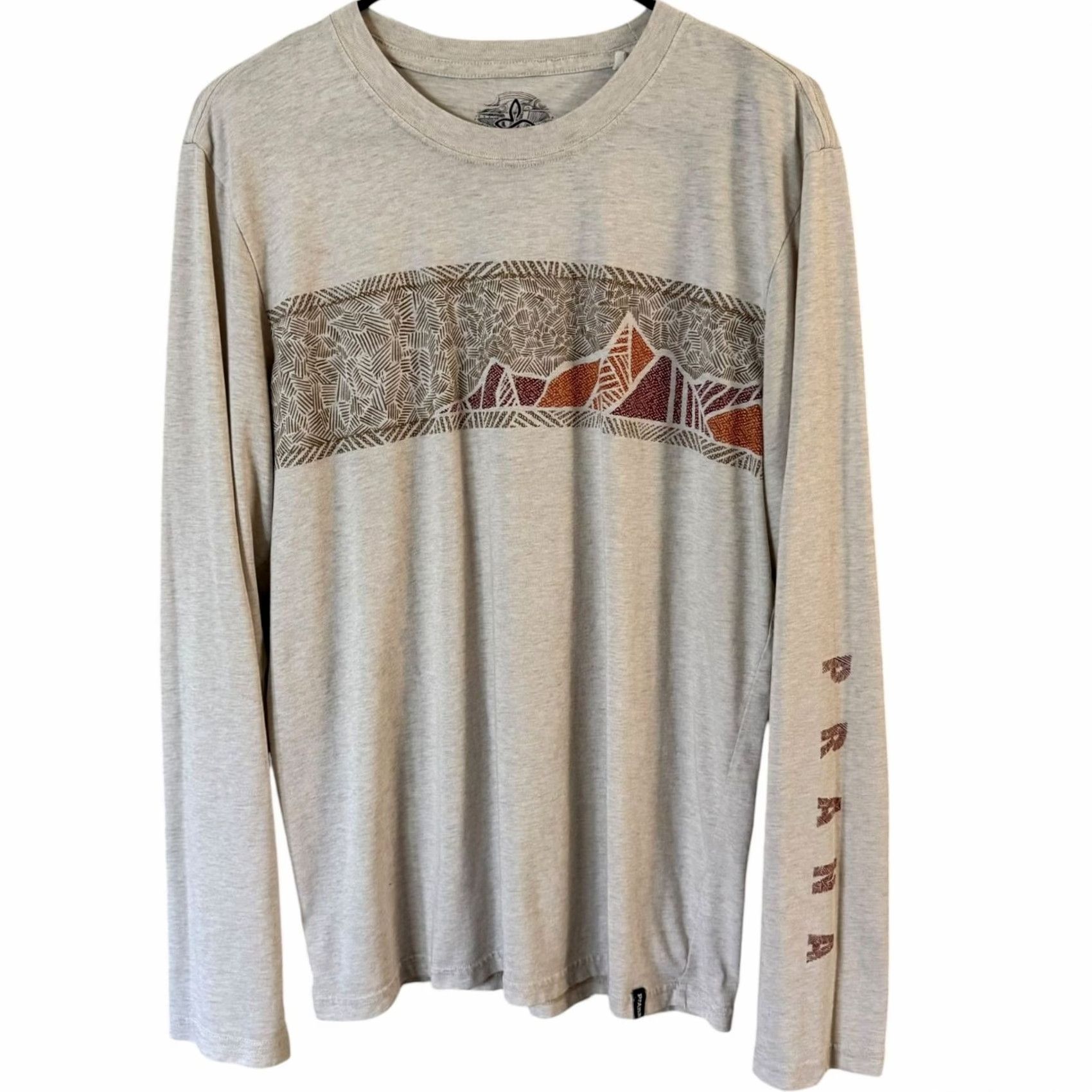 Prana prAna Long-Sleeve Shirt Oatmeal Mountain Art Graphic Logo Men's M Shirt Logo All Seasons Nature Outdoor Women? Mens Size US M / EU 48-50 / 2 - 2 Thumbnail