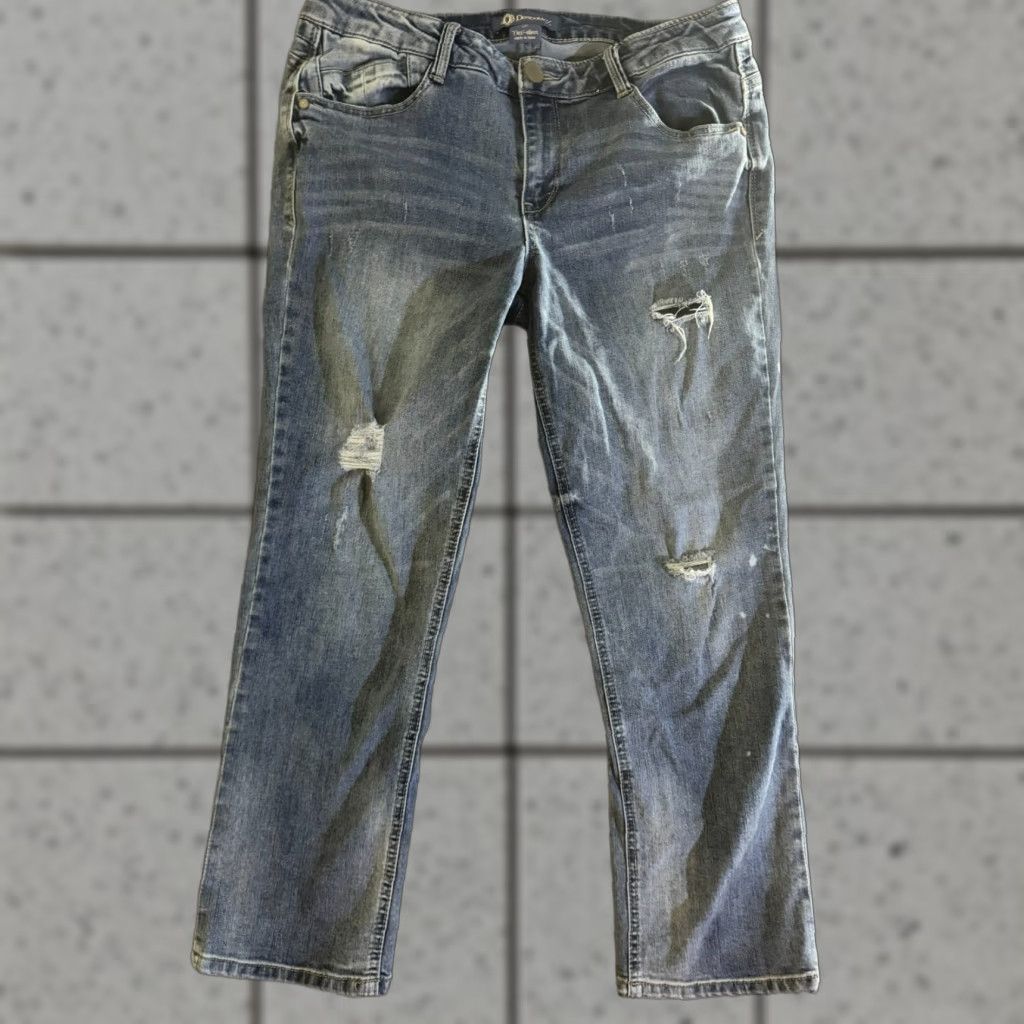 Vintage DEMOCRACY Women's Jeans DISTRESSED Blue Flex ellent SIZE 8 Size 30" / US 8 / IT 44 - 1 Thumbnail