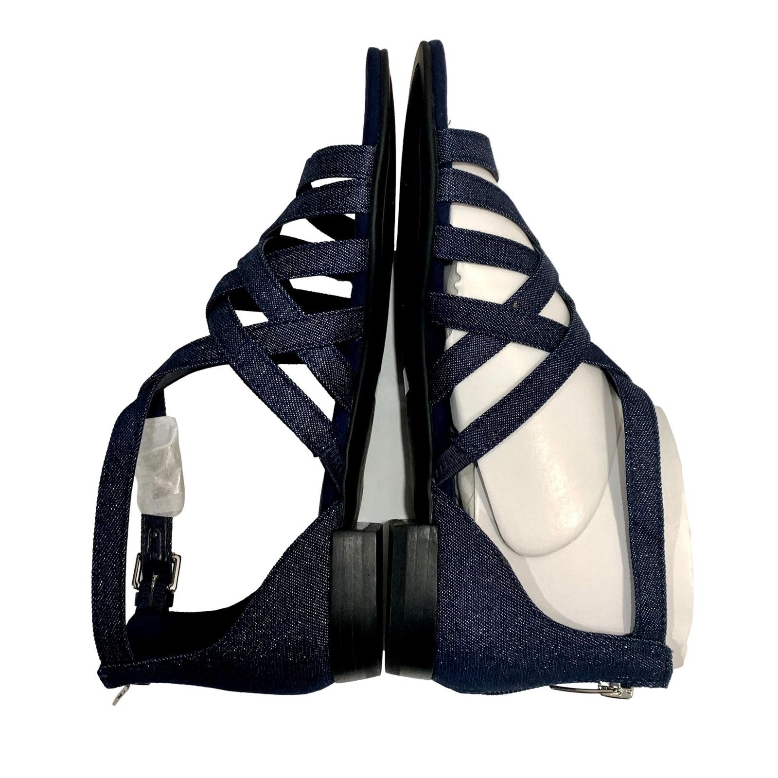 Marc Fisher NEW Marc Fisher Cross Weave Blue Glitter Flat Sandals | 7M Size US 7 / IT 37 - 9 Thumbnail