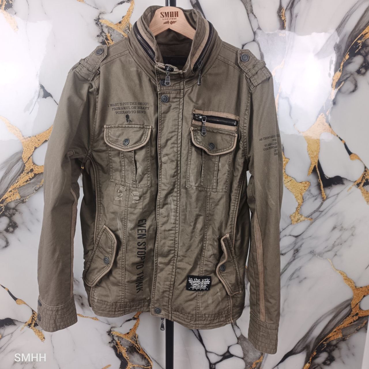In The Attic 🔥IN THE ATTIC JAPANESE MILITARY PUNK JACKET-HIDDEN HOODIE(L) Size US L / EU 52-54 / 3 - 1 Thumbnail