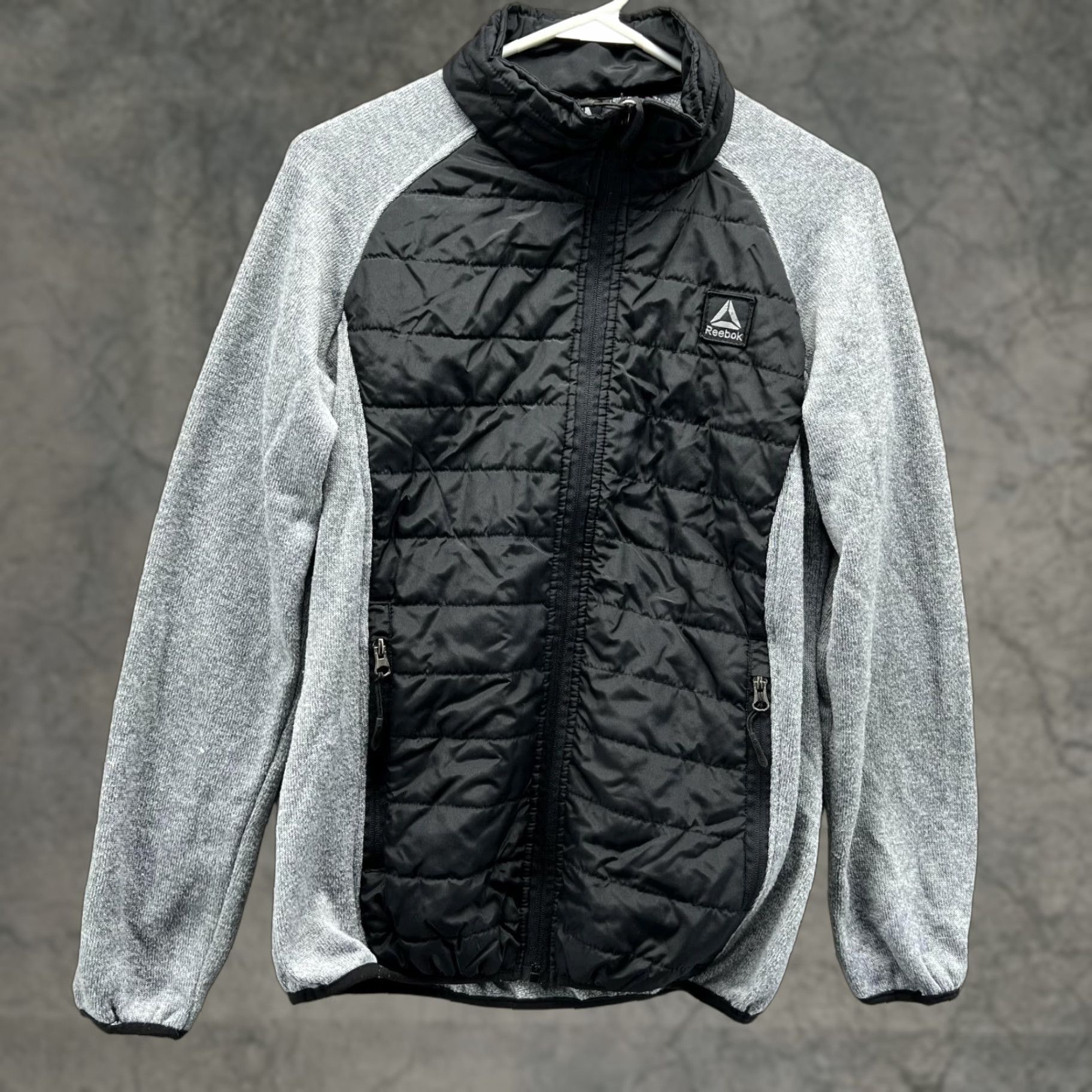 Reebok Reebok Sweater Men Small Black Gray Full Zip Sweatshirt Athletic Quilted Jacket Shirt Size US S / EU 44-46 / 1 - 1 Thumbnail