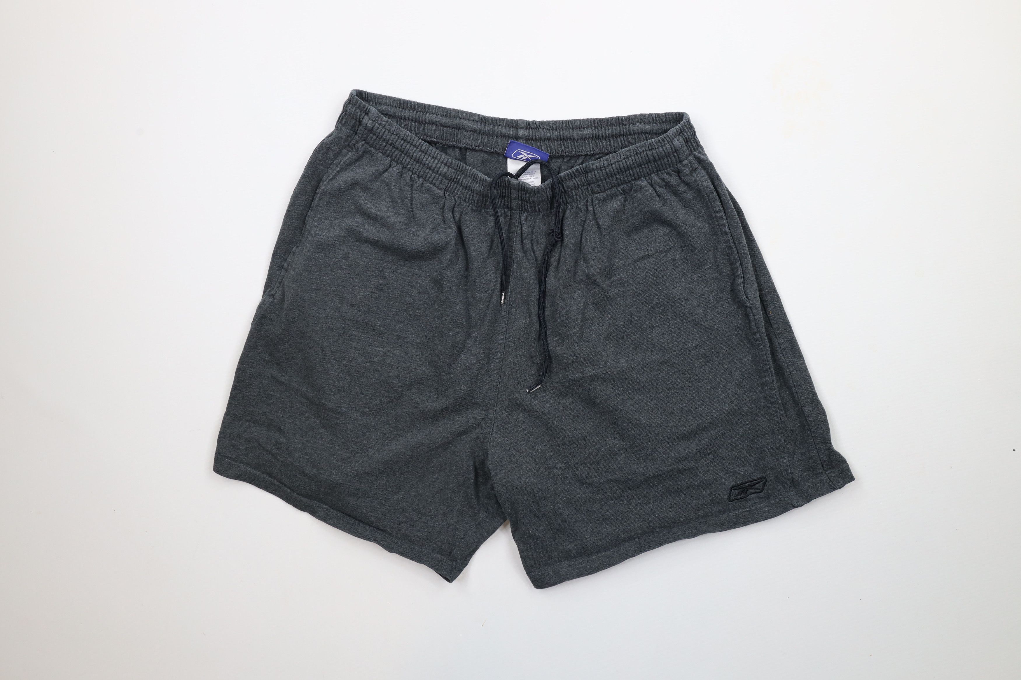 Reebok × Vintage Vintage 90s Reebok Logo Above Knee Shorts Heather Gray Size US 36 / EU 52 - 1 Thumbnail