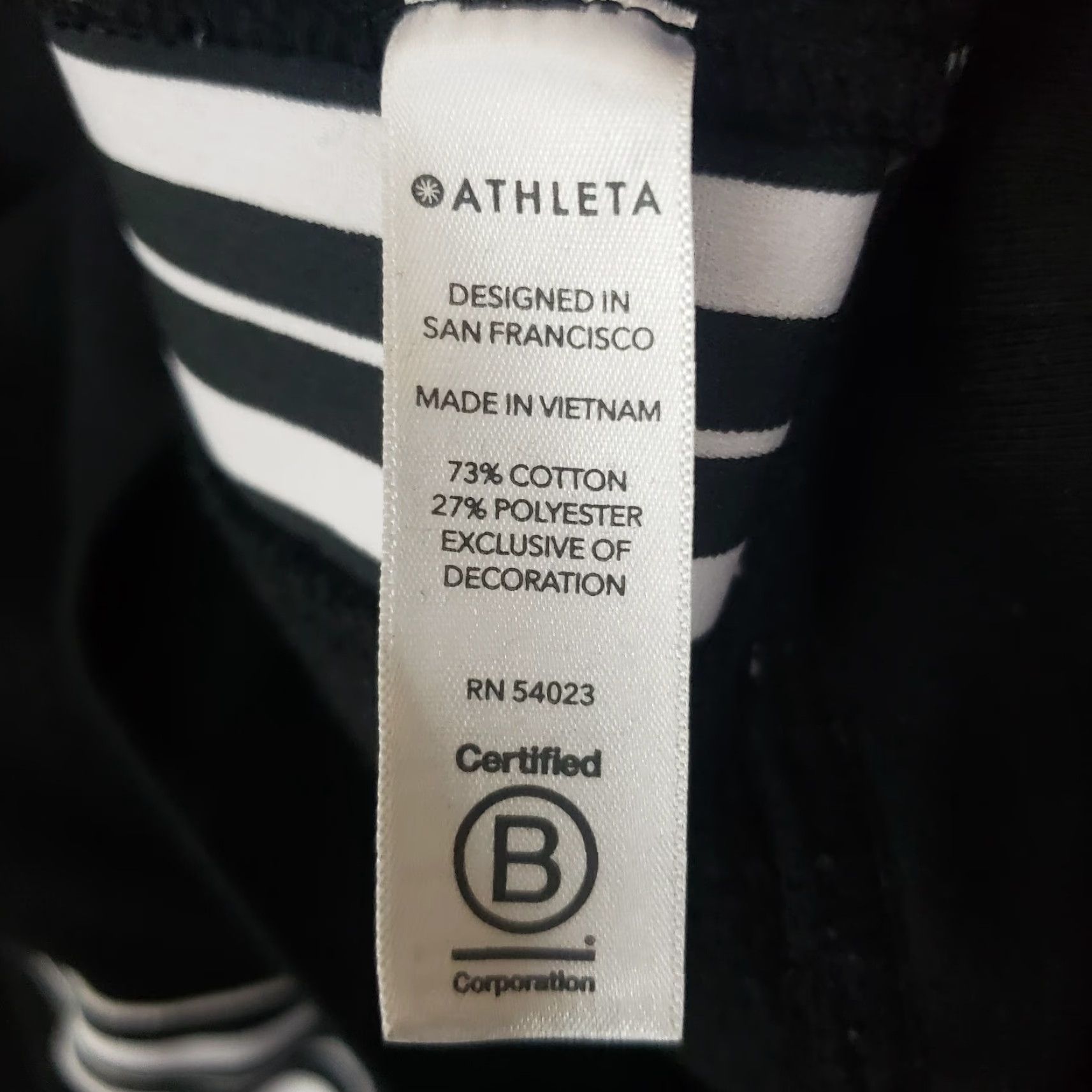 Athleta Athleta Womens Sweatshirt 24/7 Crewneck Striped Black White XS Cotton Blend Pullover Activewear Shirt Womens Size XS / US 0-2 / IT 36-38 - 4 Thumbnail