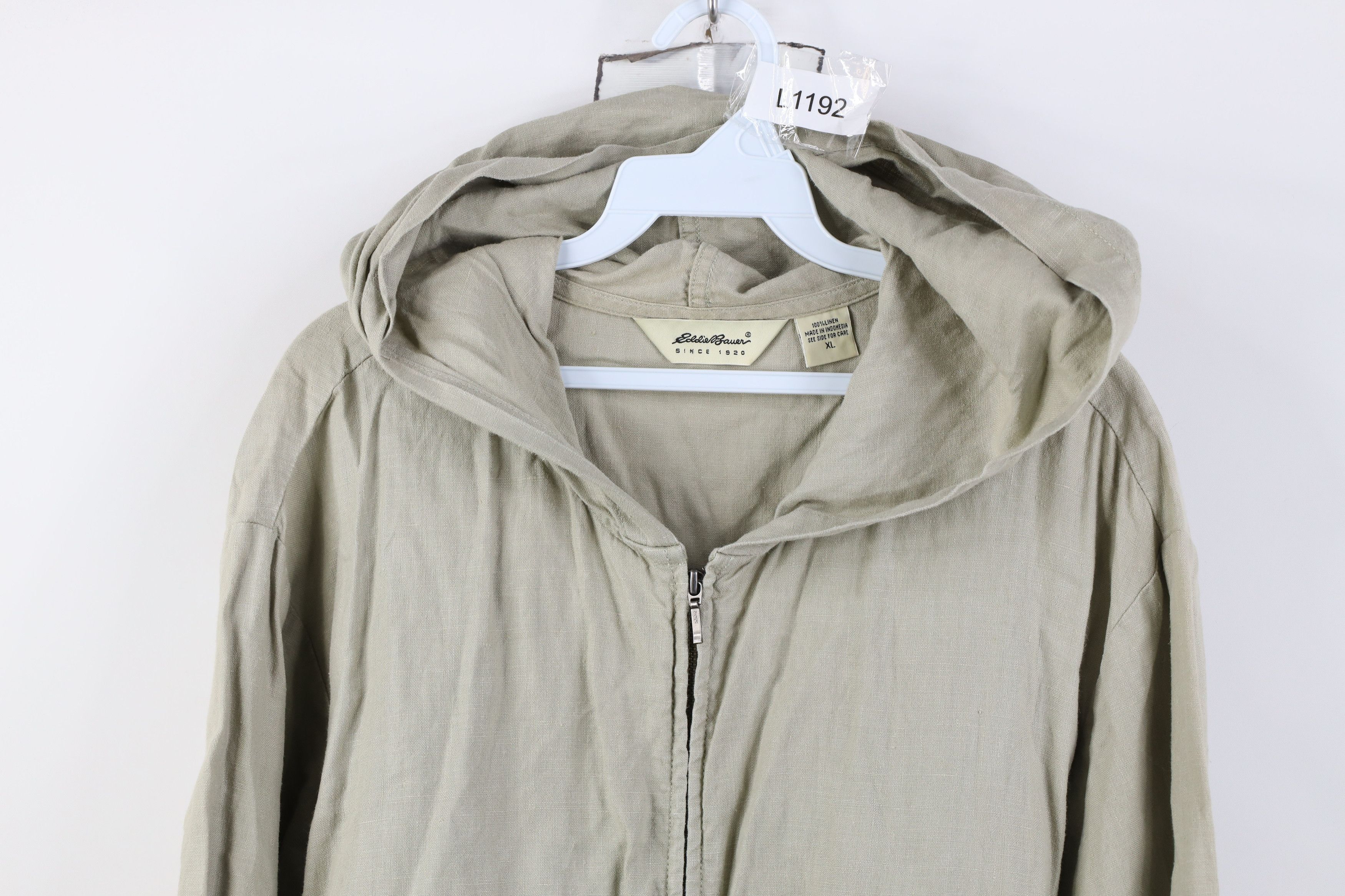 Eddie Bauer Vintage 90s Eddie Bauer Full Zip Hoodie Jacket Light Green Size US XL / EU 56 / 4 - 2 Thumbnail
