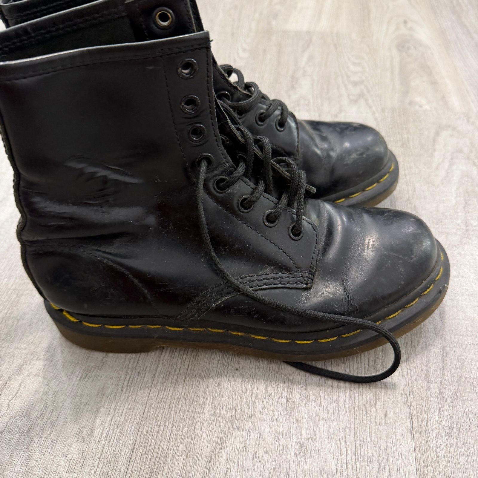 Dr. Martens Dr. Martens AirWair 8-Eye Combat Boots Women's 6 US Black Size US 6 / IT 36 - 2 Thumbnail
