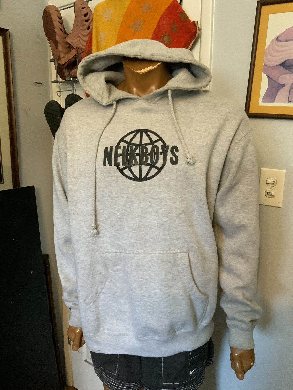 Full Send Nelk Boys Globe Puff Print YouTube Vlog Pullover Hoodie Size US L / EU 52-54 / 3 - 11 Thumbnail
