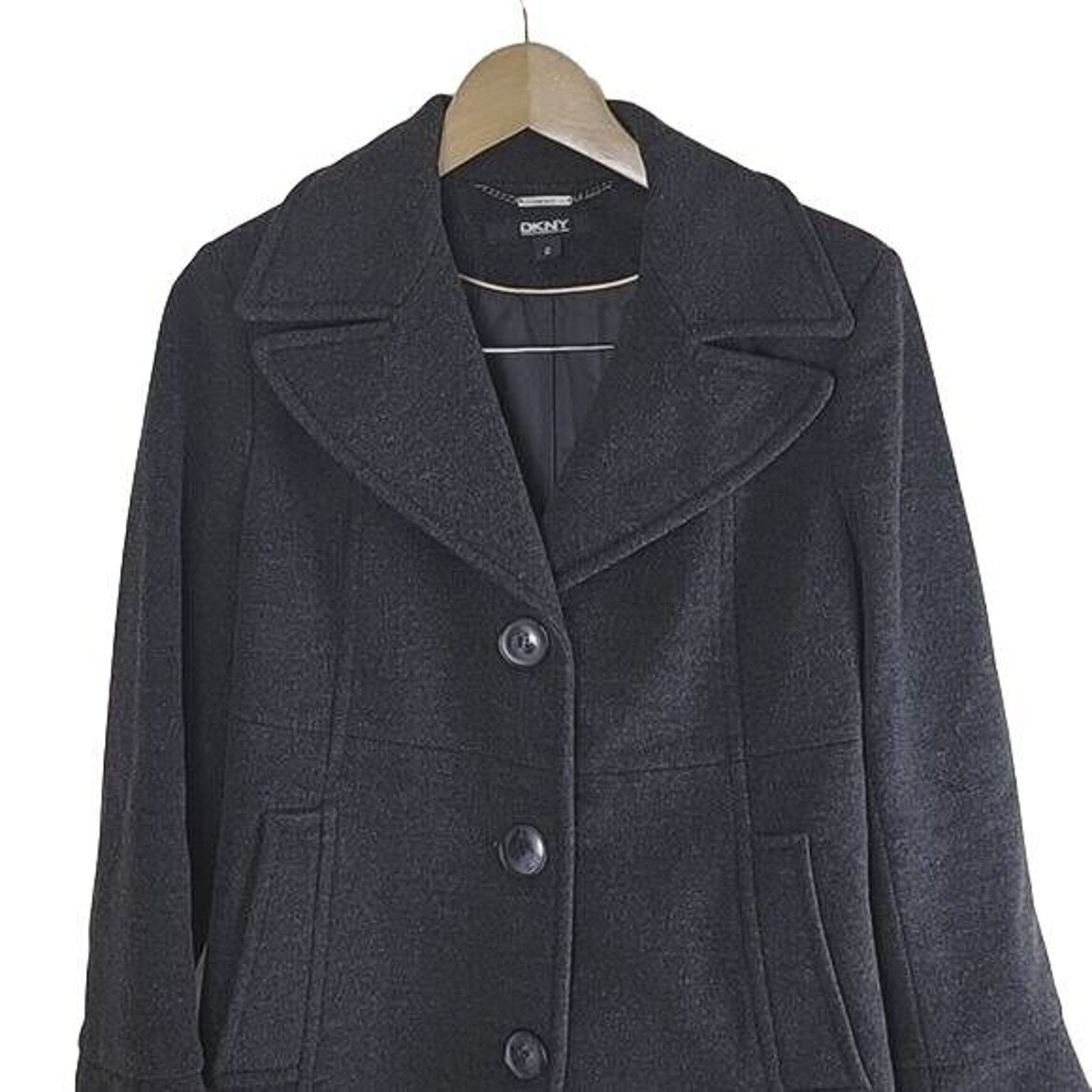 DKNY DKNY Wool Cashmere Blend Overcoat Size M / US 6-8 / IT 42-44 - 2 Thumbnail