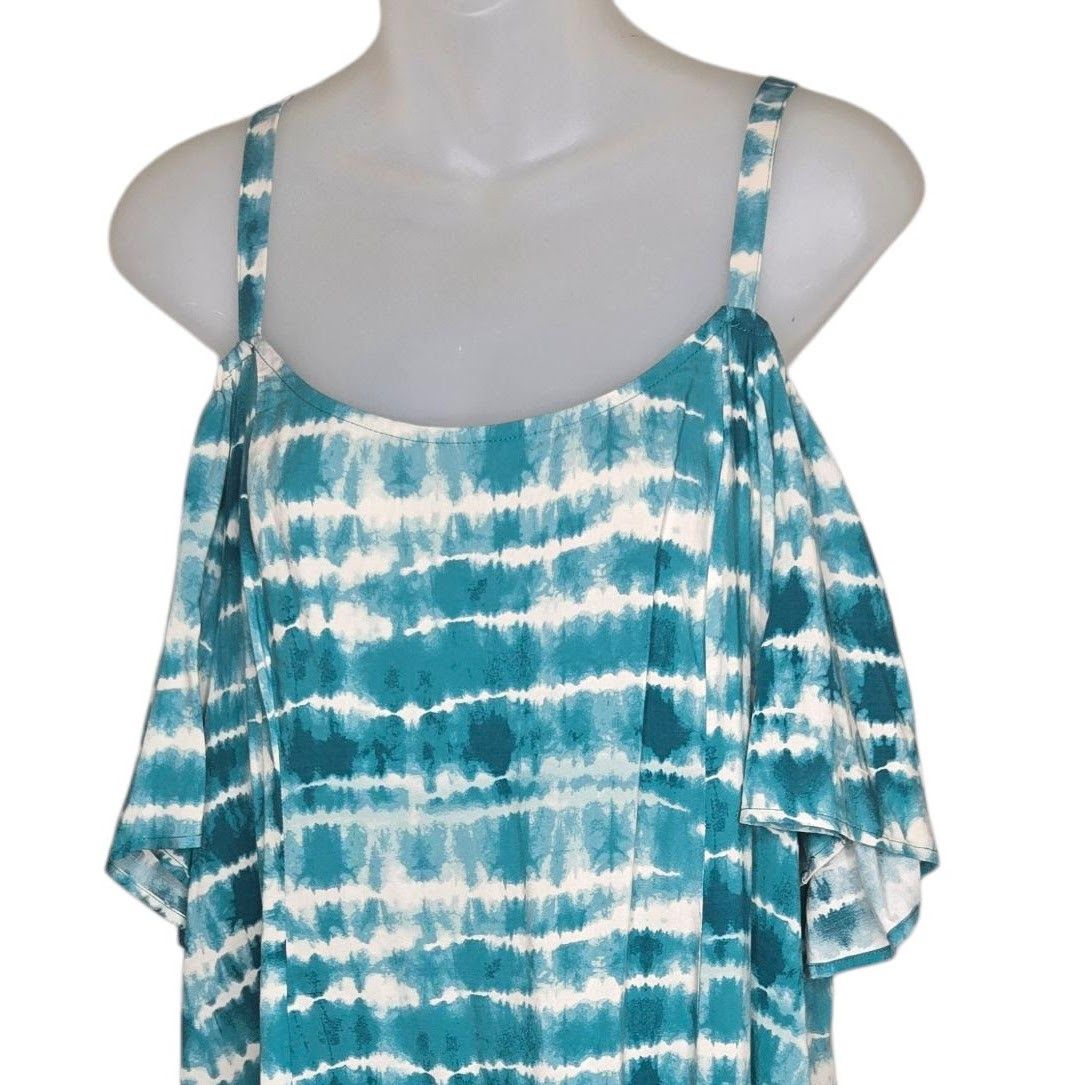 Other Torrid Womens Trapeze Dress 0 Large Challis Cold Shoulder Size L / US 10 / IT 46 - 3 Thumbnail