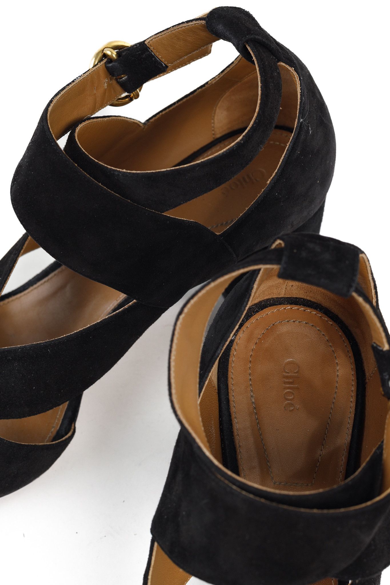 Chloe Chloe Graphic Leaves Cross-Over Suede Sandals Size US 8.5 / IT 38.5 - 9 Thumbnail