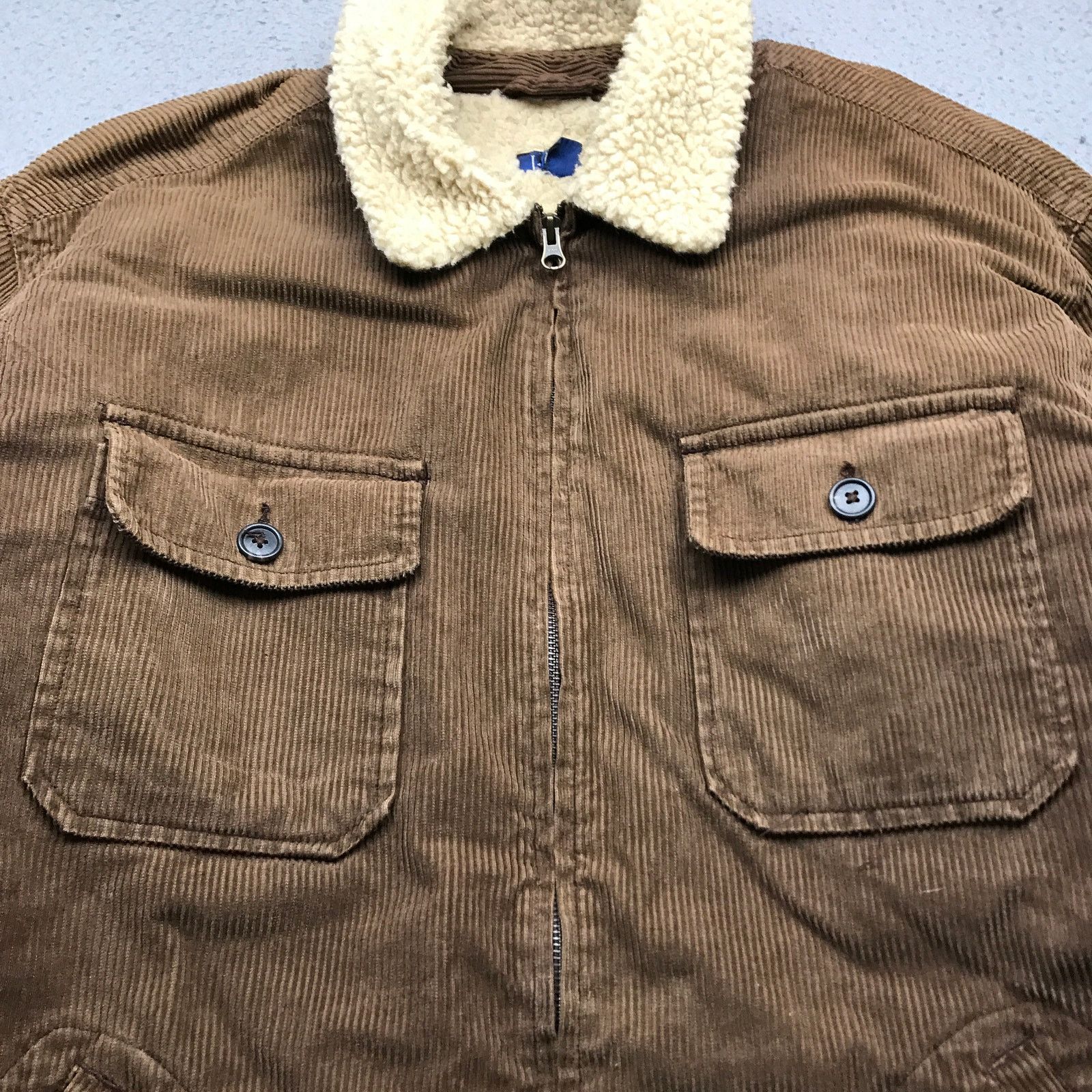 J.Crew Vintage J Crew Sherpa Lined Corduroy Jacket Men Large Brown Size US L / EU 52-54 / 3 - 10 Thumbnail
