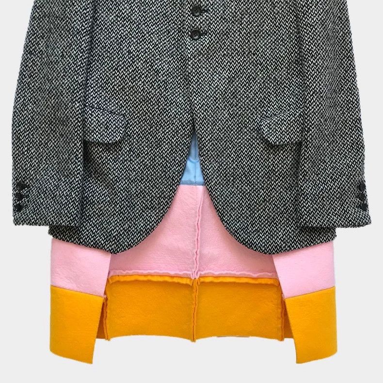Comme des Garcons Comme Des Garcons Contrast paneled wool-blend jacket coat Size US S / EU 44-46 / 1 - 4 Thumbnail