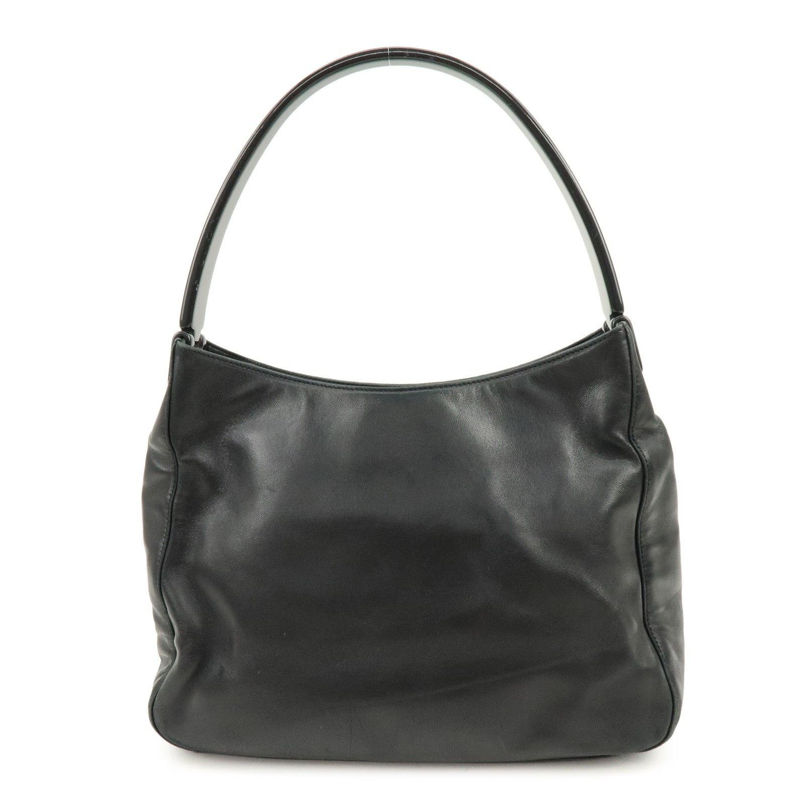 Prada Prada Hobo Leather Shoulder Bag Black Size ONE SIZE - 1 Thumbnail