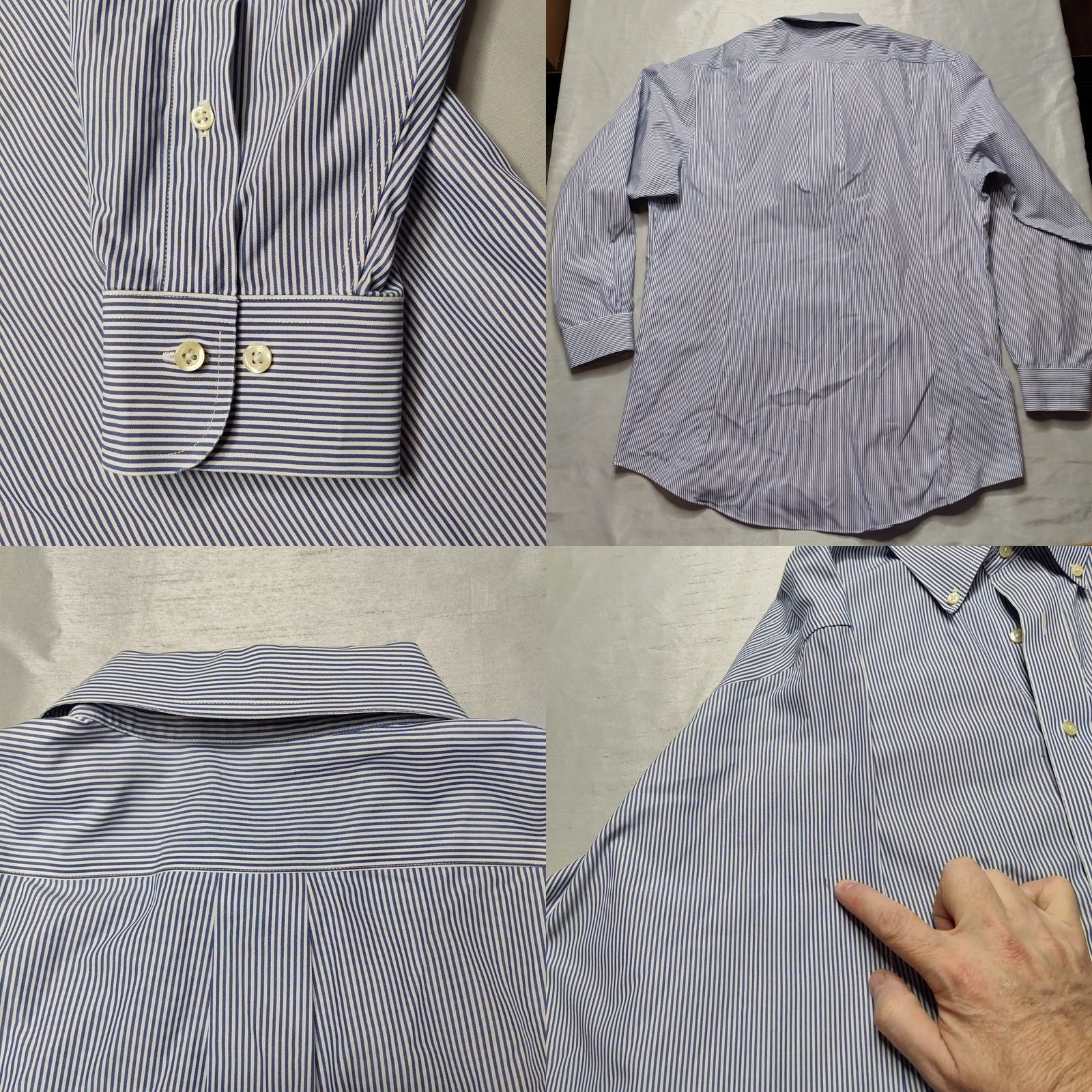 Brooks Brothers BROOKS BROTHERS 346 Non-Iron All-Cotton Blue Pinstripe Button Shirt Men 17-4/5 Regular Xl? No, keep accurate: 17-4/5 Size US XL / EU 56 / 4 - 9 Thumbnail