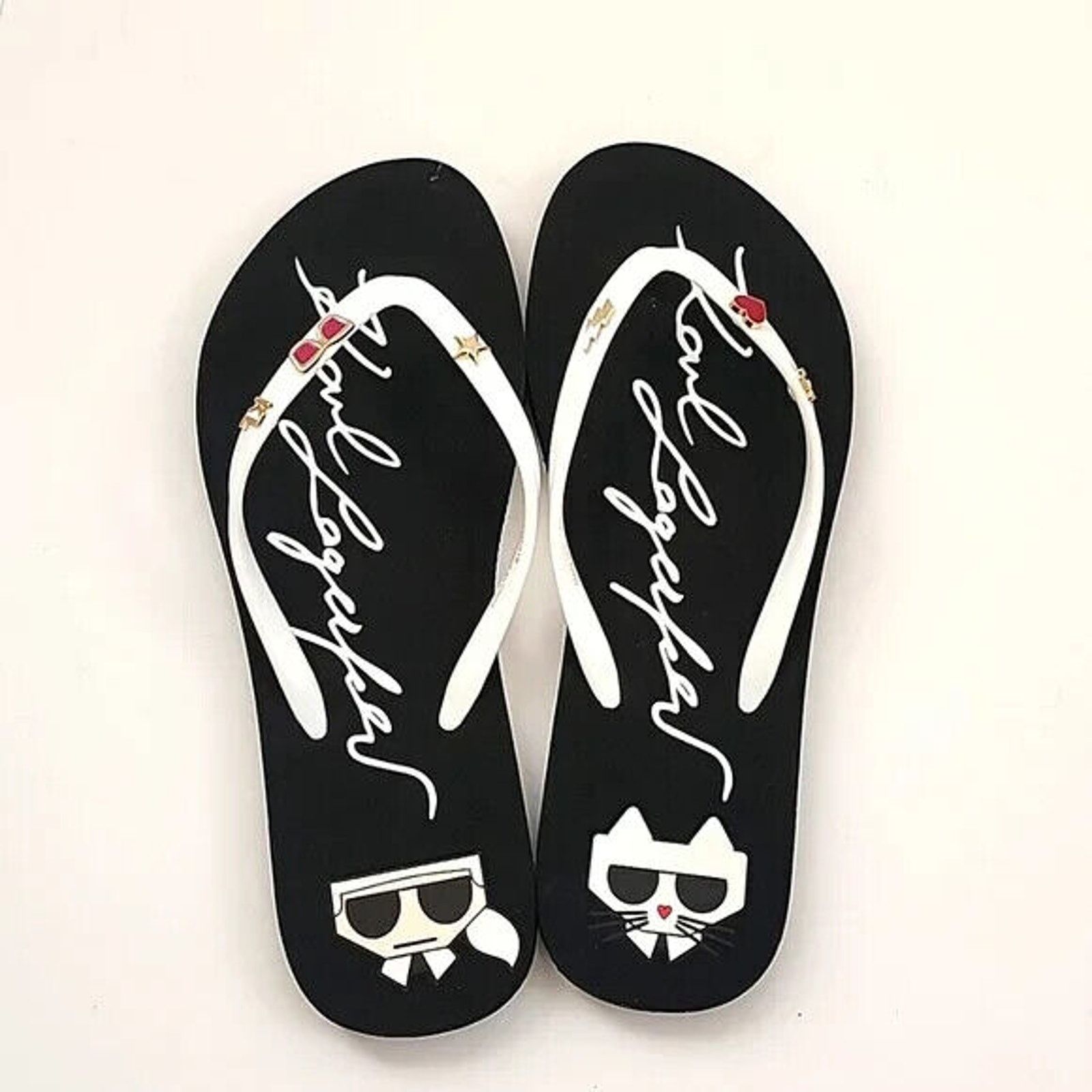 Karl Lagerfeld KARL LAGERFELD PARIS ZONNY FLIP FLOP SANDALS WITH CHARMS NWT Size US 9 / IT 39 - 1 Thumbnail