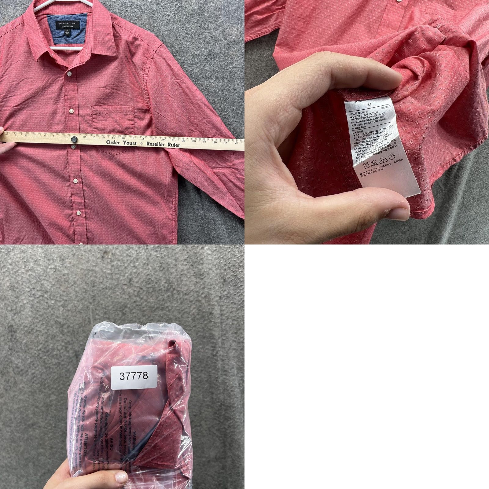 Banana Republic VINTAGE Banana Republic Shirt Mens Medium Red Soft Wash Slim Fit Button Front Casual Size US M / EU 48-50 / 2 - 8 Thumbnail